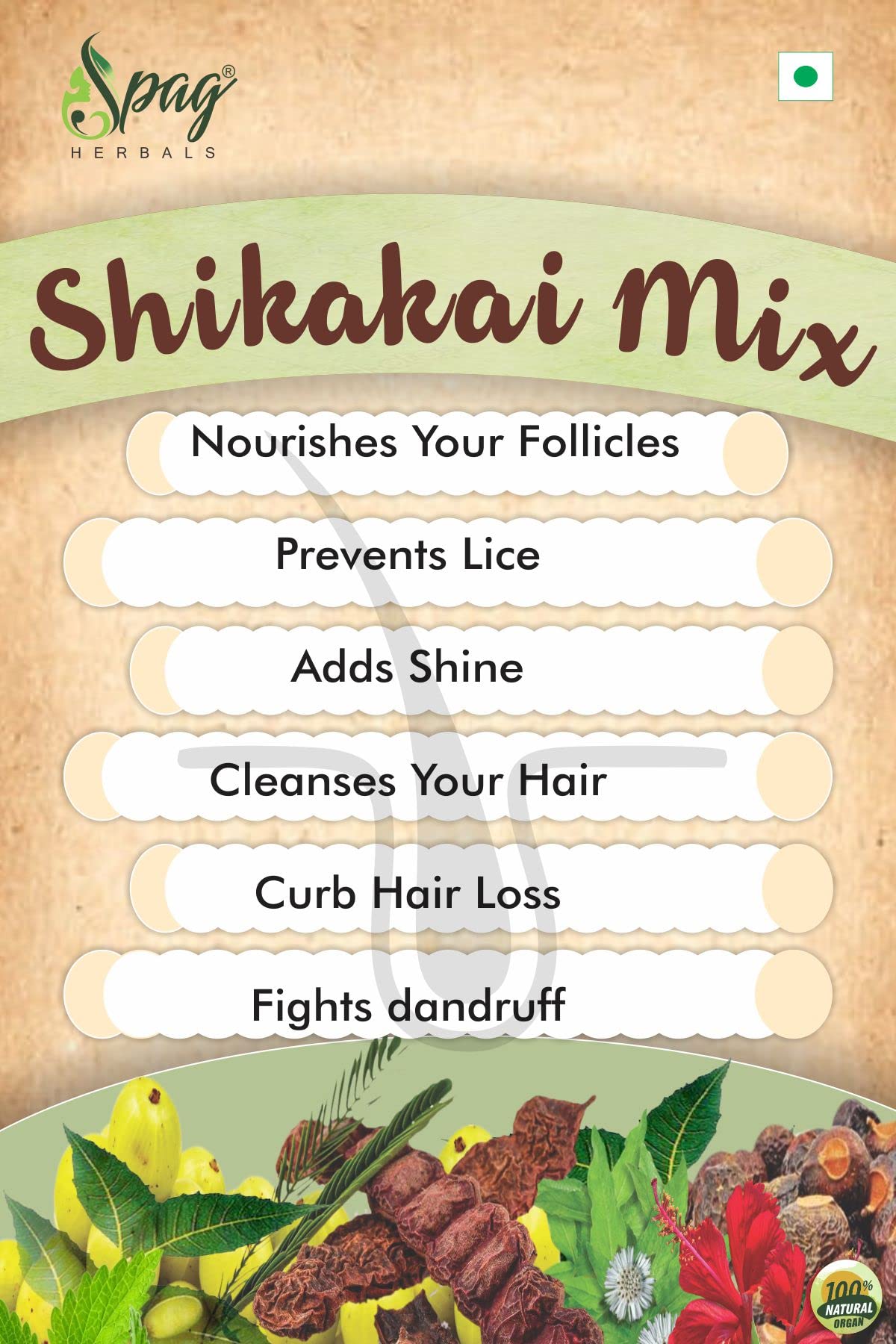 SPAG HERBALS SHIKAKAI MIX Ayurvedic Hair Care Powder - 500g | Natural Hair Growth, Scalp Treatment & Dandruff Solution | Perfect for DIY Hair Masks & Traditional Indian Hair Care Rituals