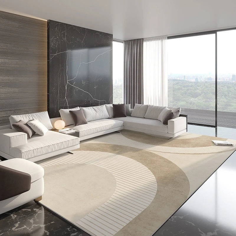 Stylish Geometric Polyester Area Rug for Living Room - Soft & Durable Home Decor for Modern Spaces