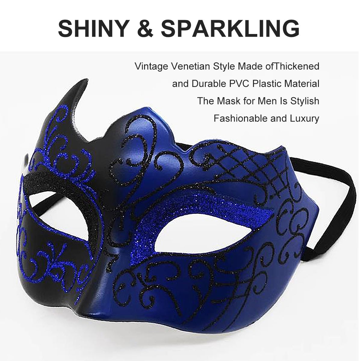 Elegant Venetian Masquerade Mask for Men & Couples - Halloween, Mardi Gras, Costume Party, Prom, Ball - Perfect for Carnival, Themed Events & Romantic Date Nights