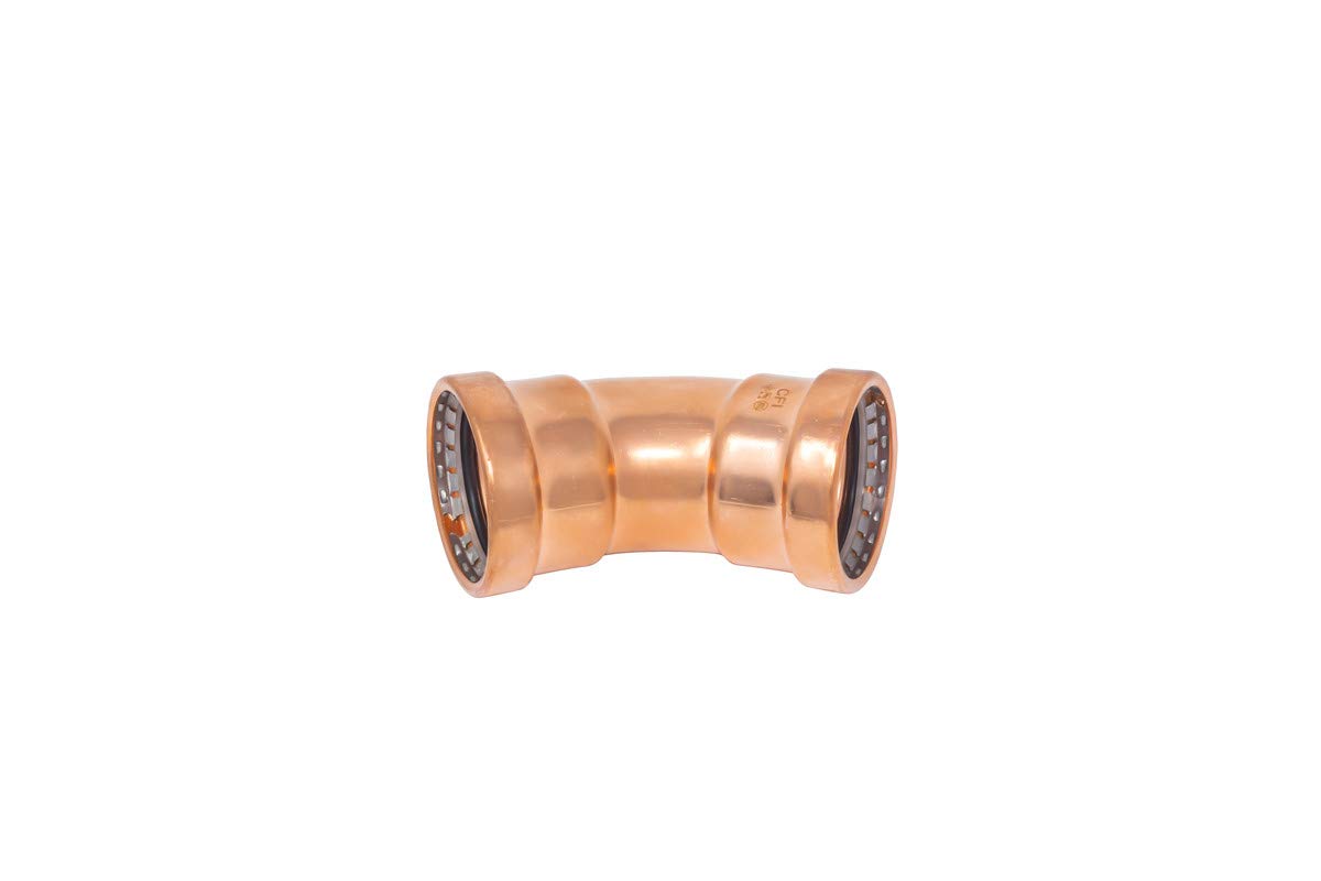 4 Inch Press Copper 45 Degree Elbow - Press x Press Fitting for Plumbing Systems - 4'' Copper Pipe Connector - Perfect for HVAC, Water Supply & Drainage Installations