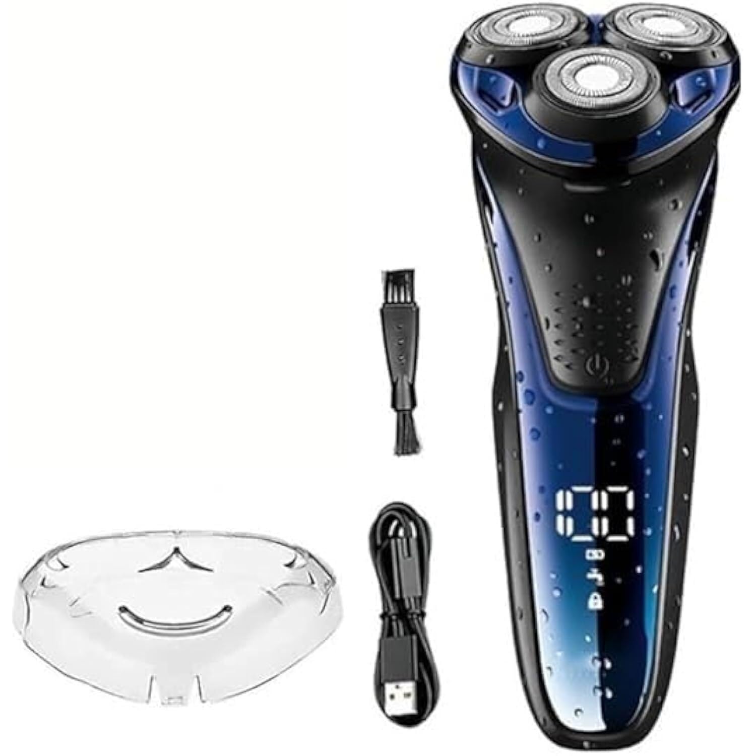 Premium 3D Floating Head Rotary Electric Shaver for Bald Men - Waterproof Rechargeable Beard Trimmer & Face Shaving Machine for Smooth Shaving at Home, Travel & Gym Use