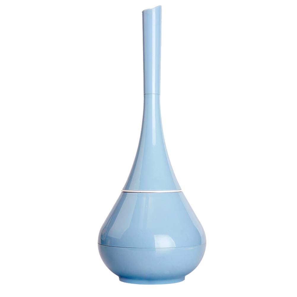 YARNOW Creative Toilet Brush Set with Compact Vase Holder - Sky Blue Plastic Bathroom Cleaning Brush for Easy Storage | Perfect for Small Bathrooms, Apartments & RVs