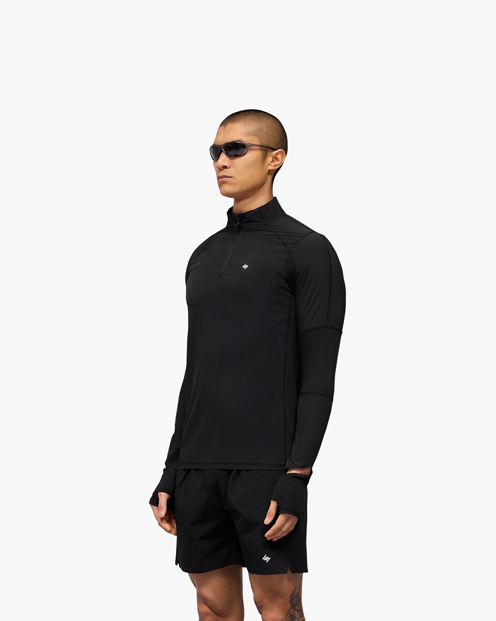 247 Run Quarter Zip Pullover - Lightweight Performance Running Jacket for Men & Women | Jet Black | Perfect for Jogging, Gym & Outdoor Activities