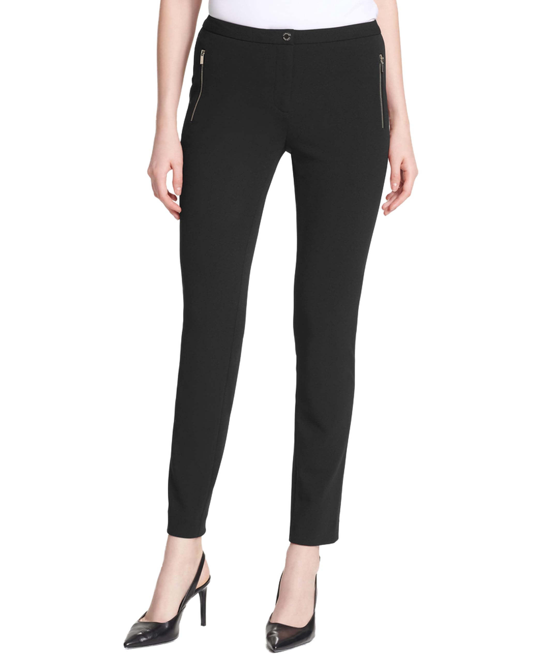 Calvin Klein Women's Professional Work Pants with Zipper Fly - Office Wear, Business Casual & Formal Work Attire for Women