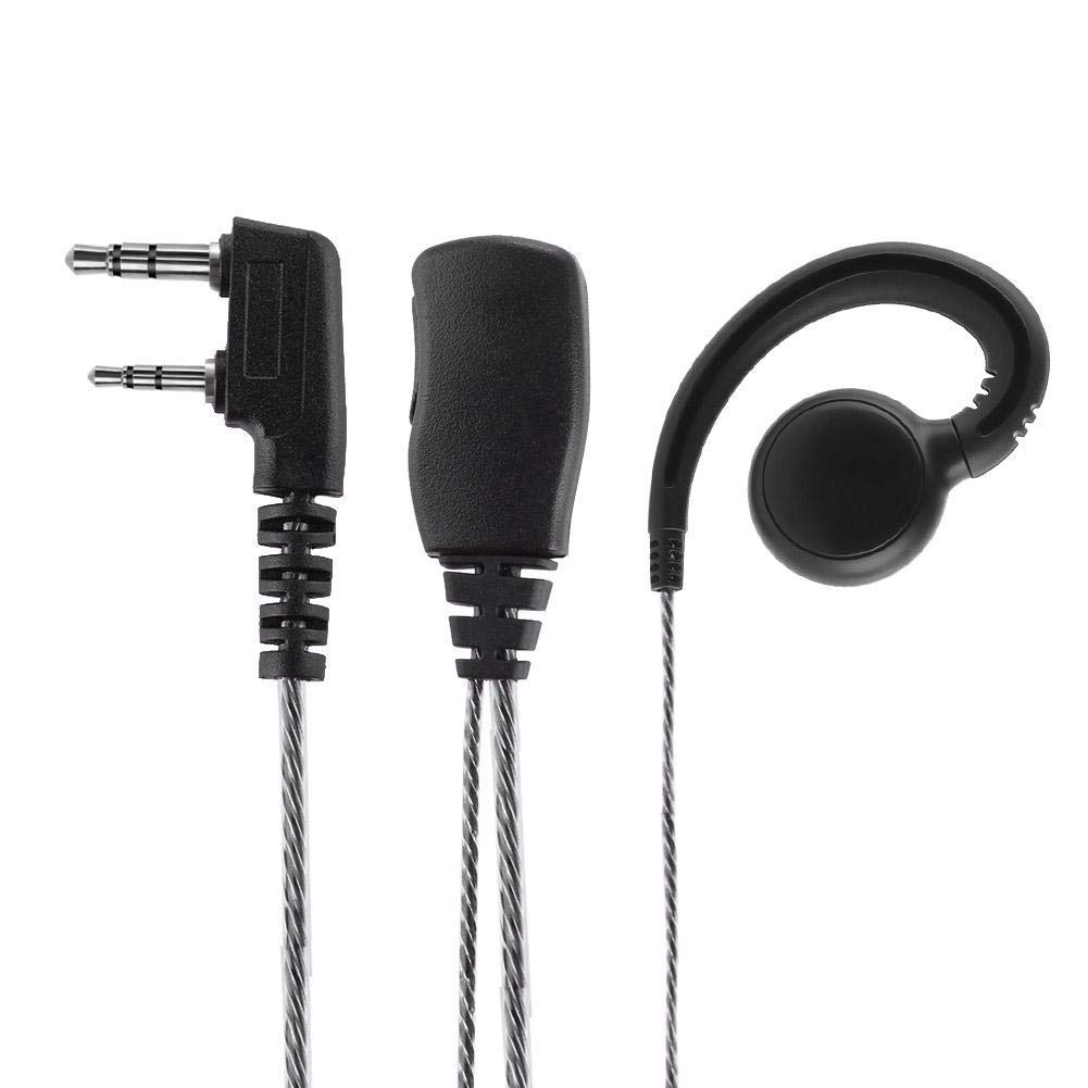 VisionRabbit Swivel Earpiece Earhook with Microphone & PTT Button - Compatible with Kenwood 2-Way Radios - Hands-Free Communication for Security, Construction & Outdoor Activities