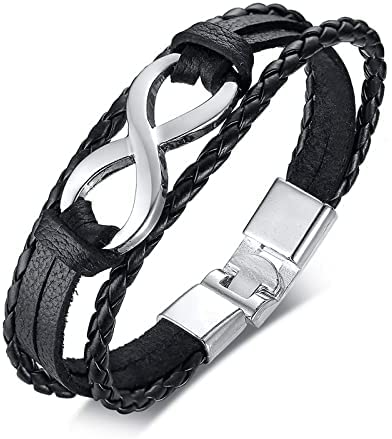 Classic Multi-Layer Braided Leather Bracelets for Men & Women - Adjustable Charm Cuff Bangle - Perfect for Casual Wear, Gifts & Boho Fashion Accessories