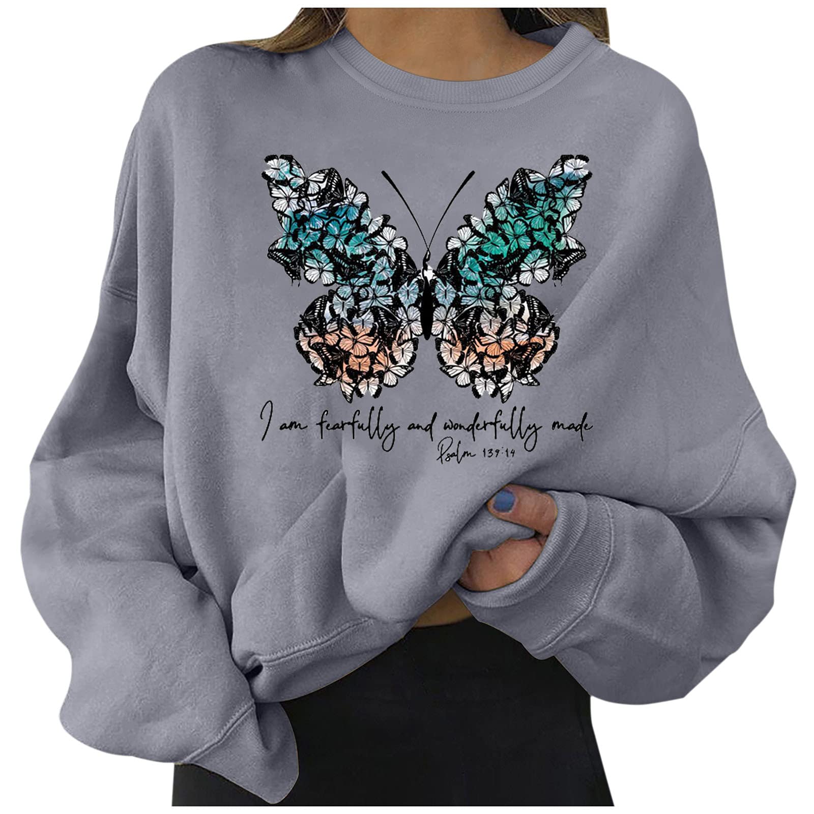 Adviicd Women's Long Sleeve T-Shirt - Letter Print Lightweight Blouse Pullover for Thanksgiving & Fall Fashion | Casual Outfit, Holiday Party, Office Wear