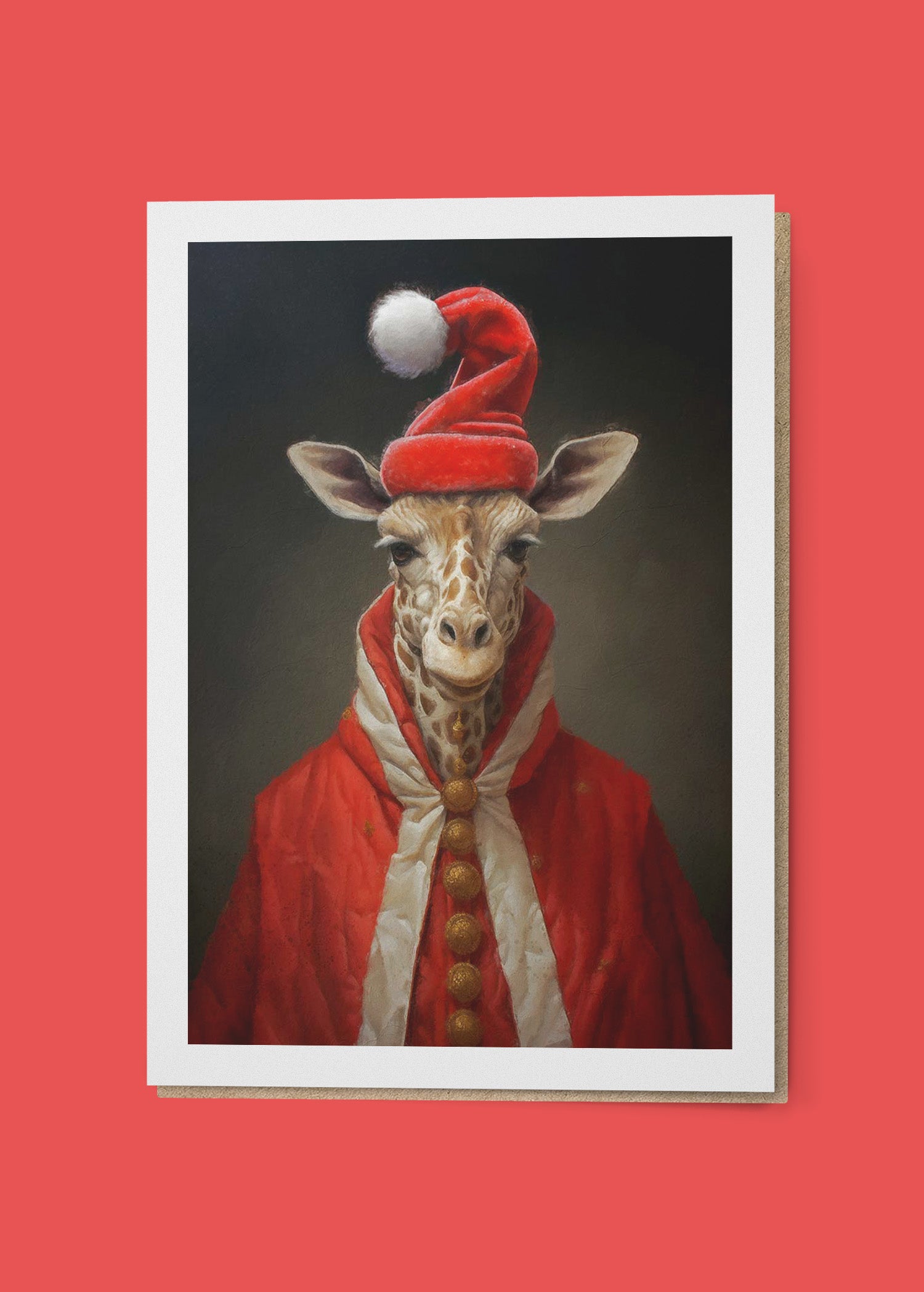 Giraffe A6 Christmas Greetings Card - Festive Holiday Cards for Family & Friends - Perfect for Christmas Wishes, Office Gifts & Holiday Decorations
