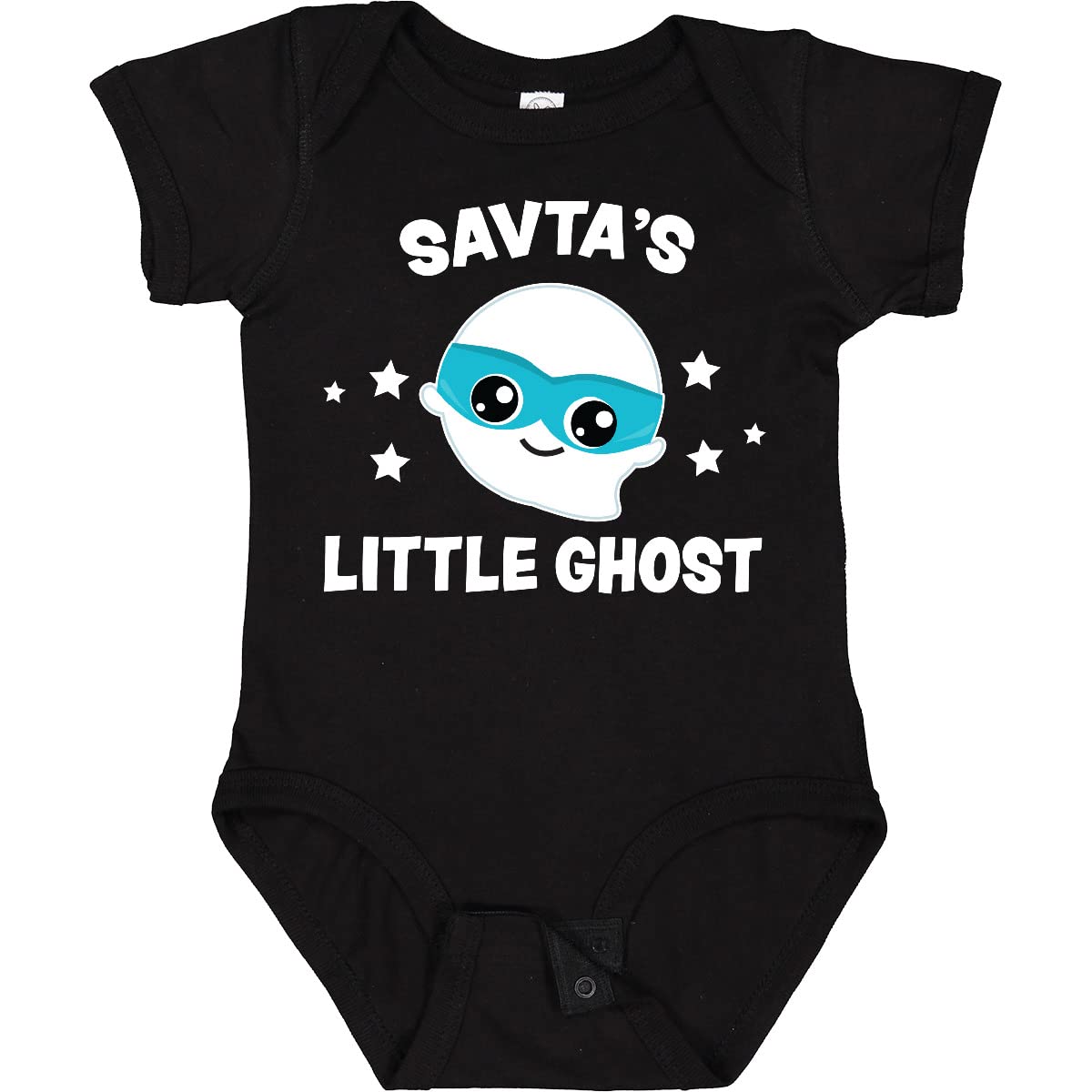 Inktastic Cute Savta's Little Ghost with Stars Baby Bodysuit - Soft Cotton Onesie for Newborns & Infants - Perfect for Halloween, Family Photos & Everyday Wear