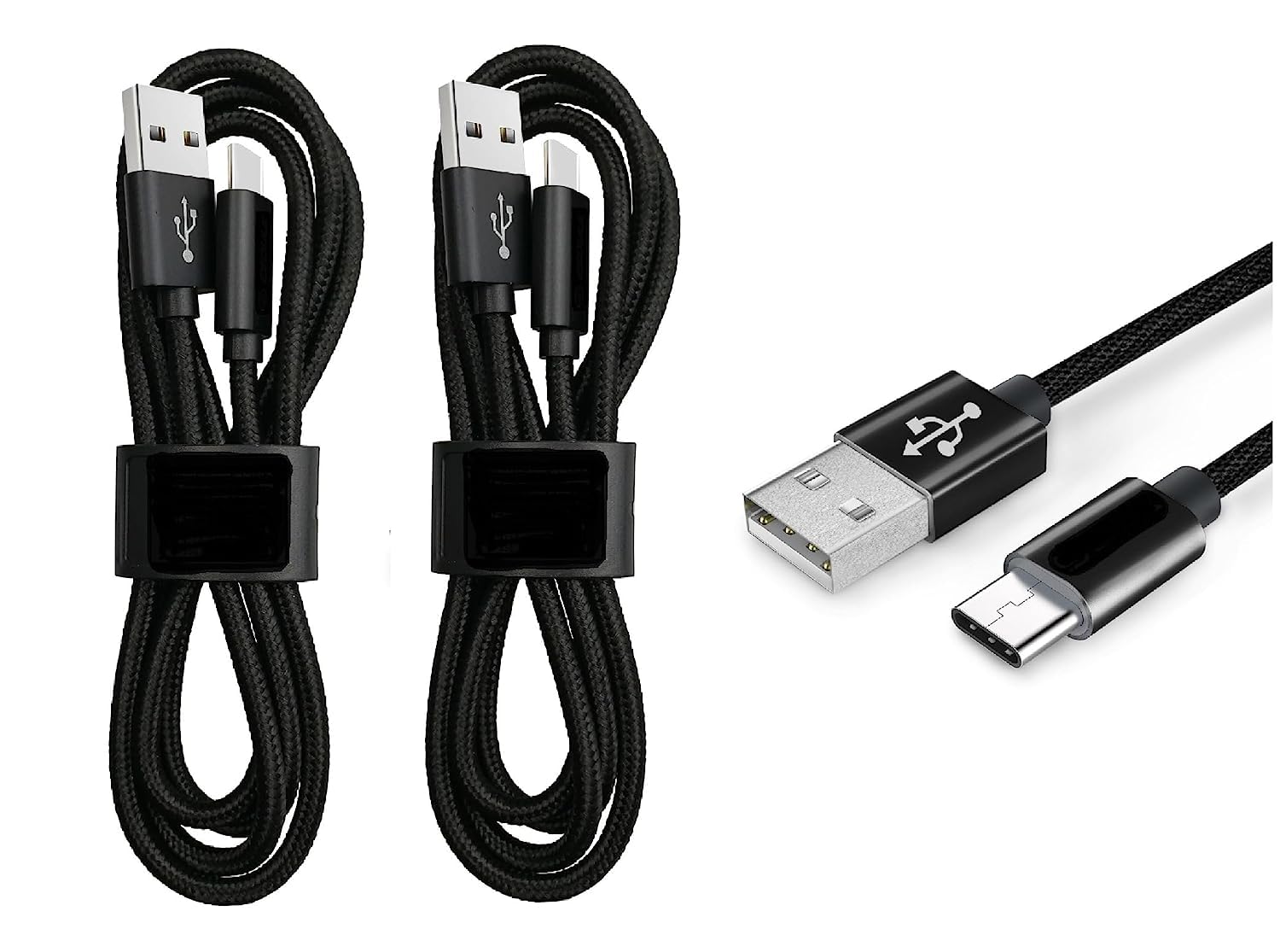 Motorola Moto G7 Play XT1952DL / REVVLRY Fast Charging USB 3.1 Type C to USB A Cable (3FT, 2-Pack) - High-Speed Data Sync & Charging Cord for Smartphones, Tablets, Laptops - Perfect for Home, Office & Travel Use