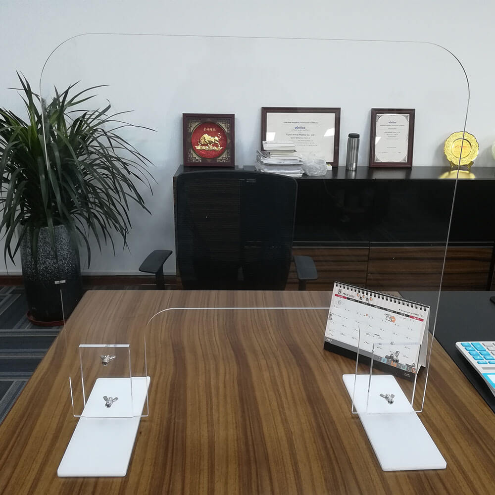 60x70cm Lightweight Acrylic Desk Partitions - Easy to Install Clear Protective Screens for Social Distancing | Office, Restaurant, School & Retail Use