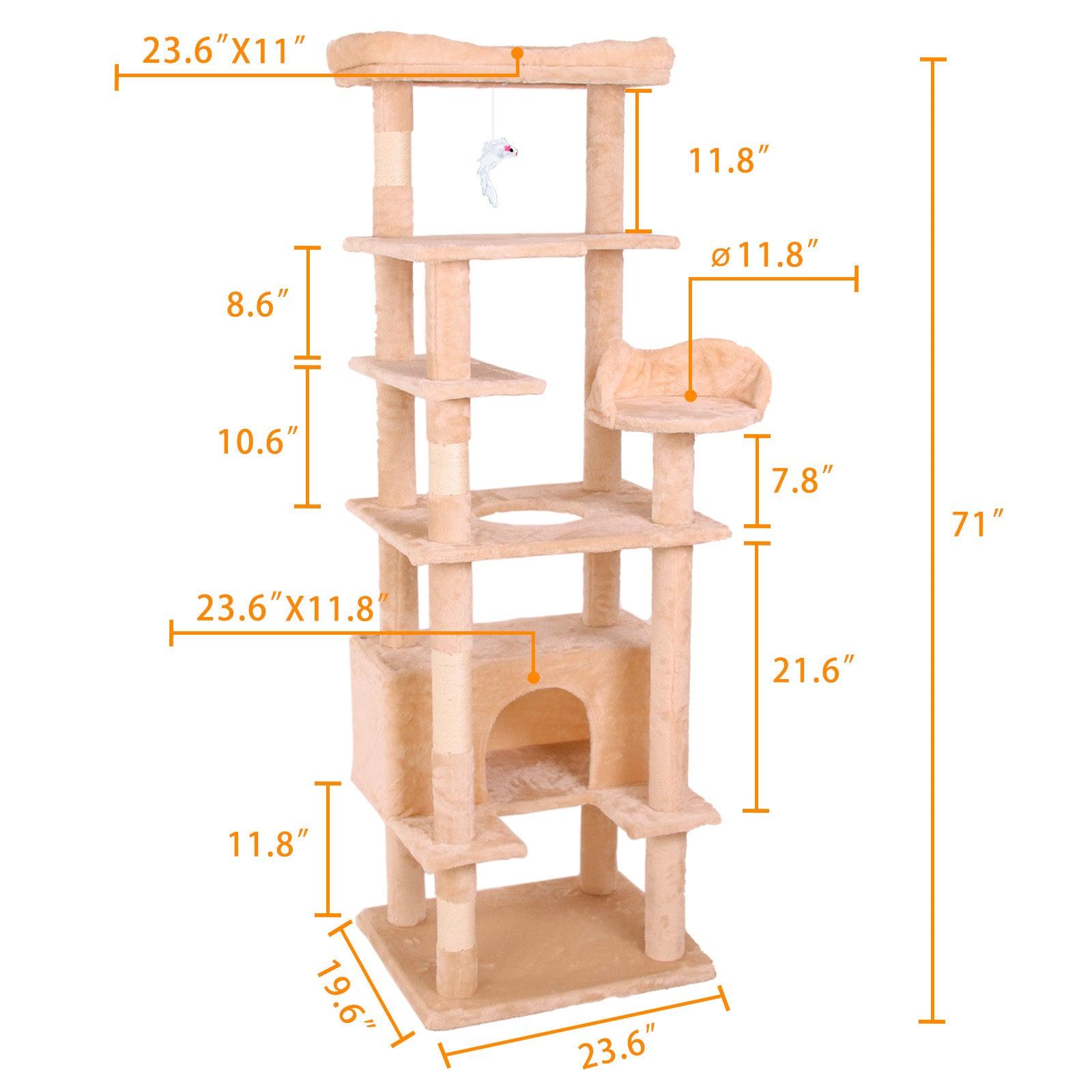 Premium Cat Climbing Tree with Scratching Posts - Multi-Level Cat Tower for Indoor Cats - Perfect for Play, Exercise & Napping - Ideal for Small Spaces & Apartments