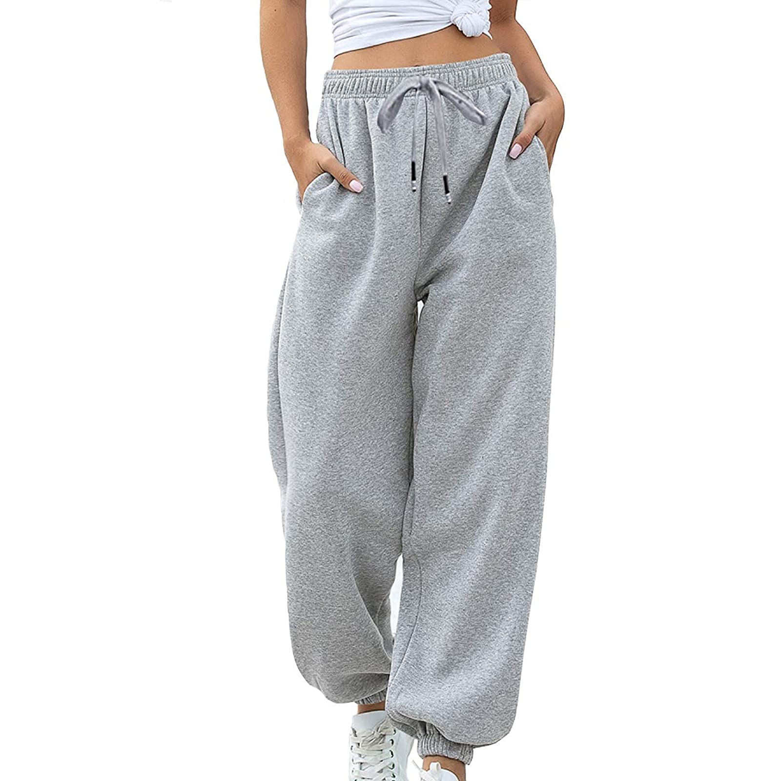 **Jeqckloves Women's Casual Lounge Pants - Loose Fit Drawstring Jogger Sweatpants for Gym, Yoga, Running & Home Comfort**