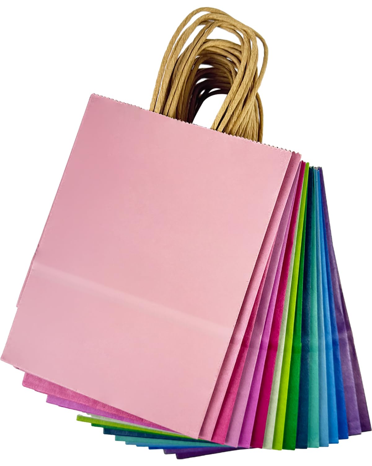60 Pack Kraft Paper Gift Bags with Handles - 7.6