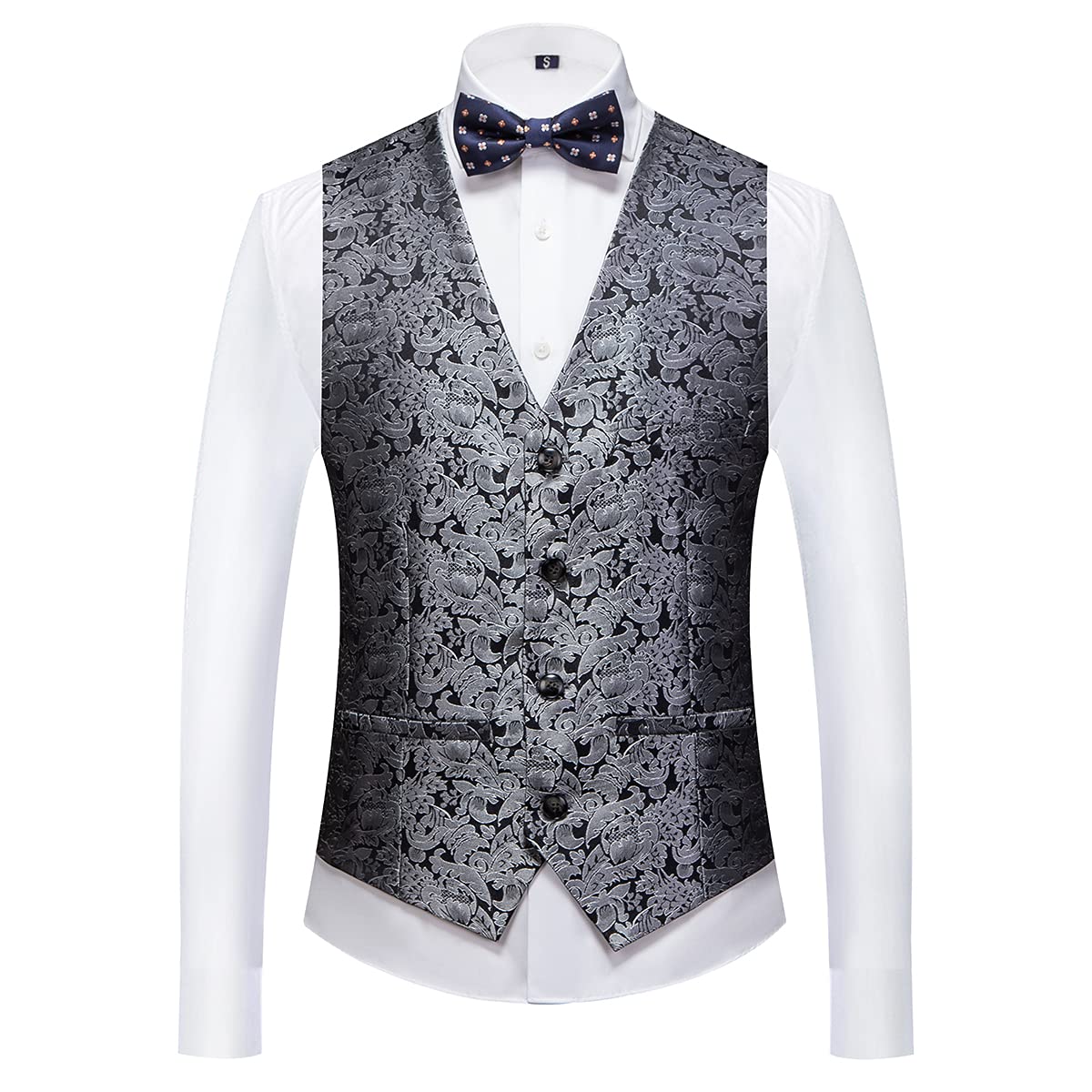 Men's Slim Fit 3-Piece Tuxedo Suit Set with Shawl Lapel & Paisley Design - Formal Skinny Fit Wedding & Prom Suit for Groom, Best Man, and Special Occasions