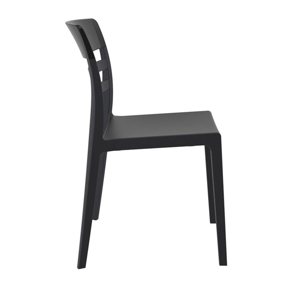 Compamia Moon Patio Dining Chairs - Set of 2 Black Transparent Outdoor Chairs for Garden, Poolside & Backyard Relaxation