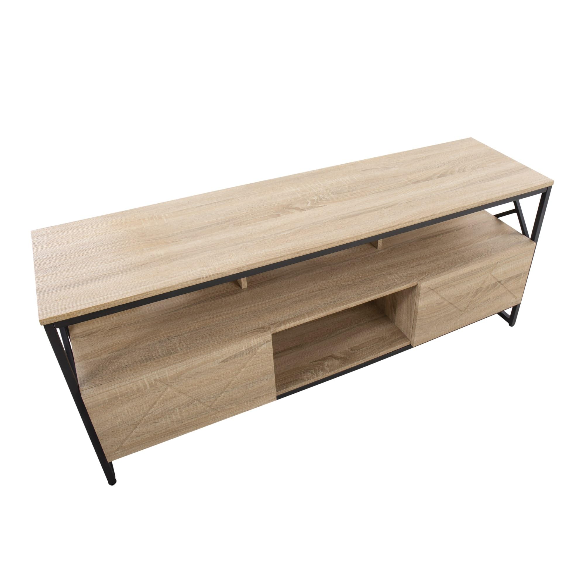 LumiSource Folia TV Stand - Modern Entertainment Center & Media Console with Storage for Living Room | Perfect for TVs, Gaming Consoles & Home Theater Setup