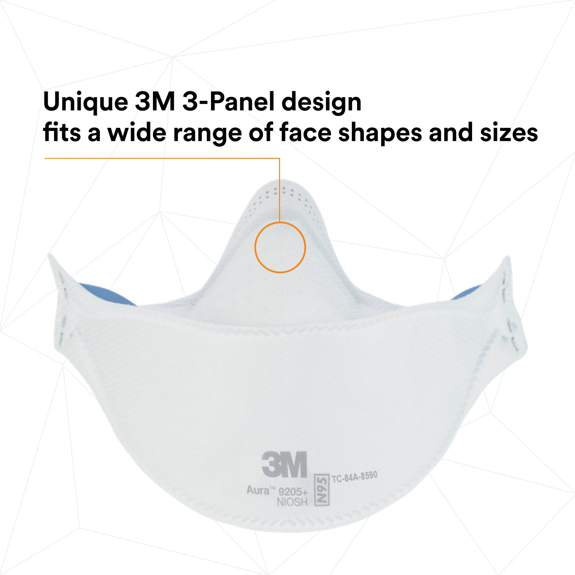 3M Aura Particulate Respirator 9205+ N95 Masks - NIOSH Certified, Comfortable Fit for Dust, Pollen & Airborne Particles - Ideal for Construction, Woodworking & Home Improvement Projects