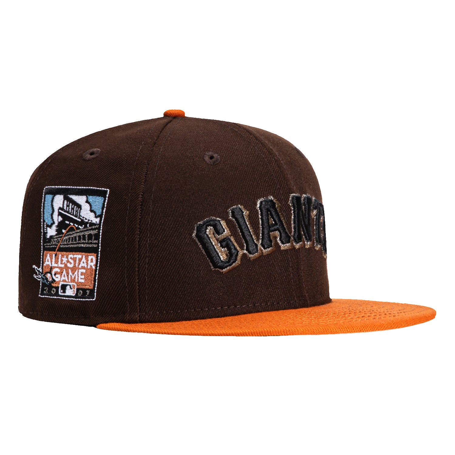 New Era 59Fifty San Francisco Giants 2007 All Star Game Patch Snapback Hat - Brown & Burnt Orange - MLB Baseball Cap for Sports Fans & Streetwear Fashion