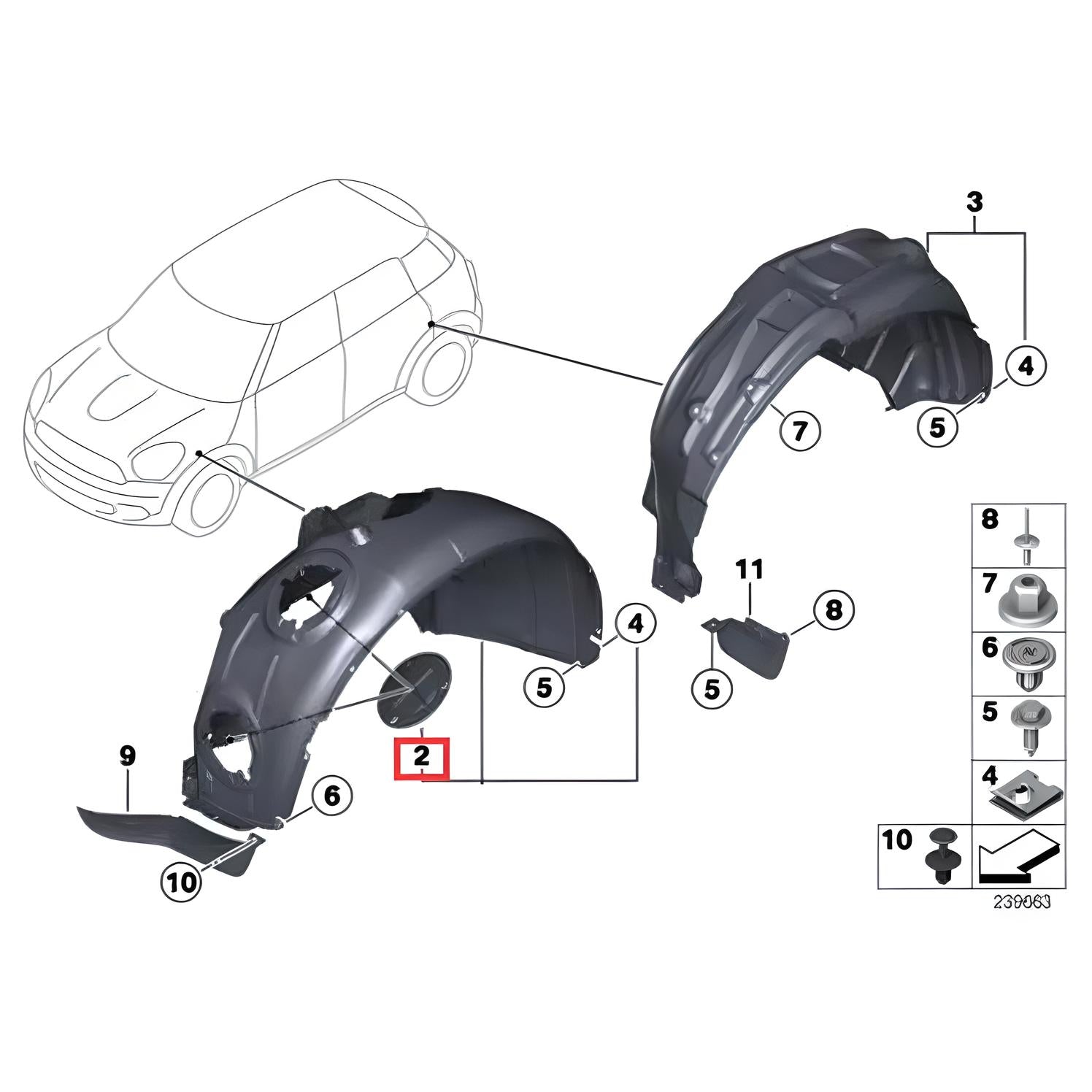 OE Spec Wheel Well Cover Caps for MINI R55 R56 R57 R58 - Headlamp & Fog Light Accessories | Perfect Fit Replacement Parts for MINI Cooper Hatchback & Convertible Models | DIY Car Maintenance & Protection Upgrade