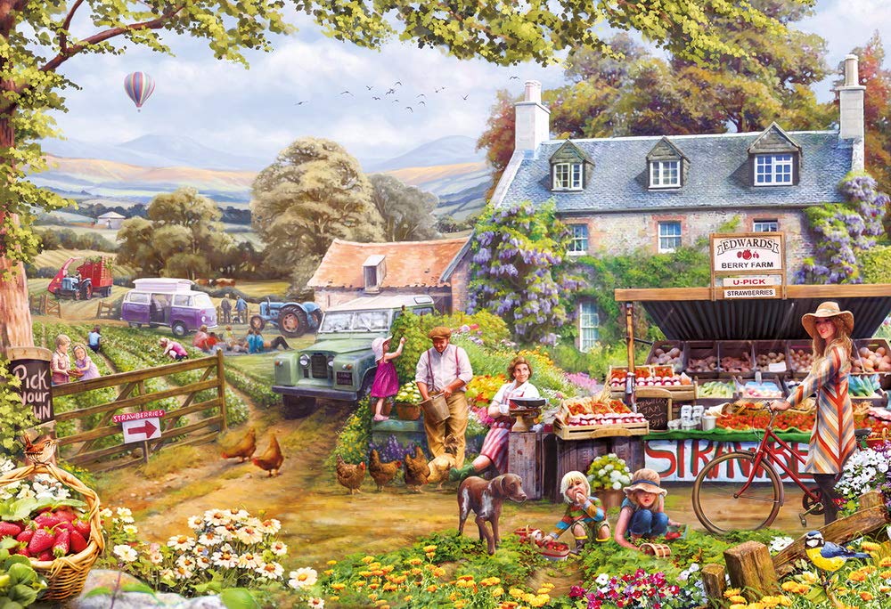 Anwei 500-Piece Jigsaw Puzzle - Countryside Landscape with Farm, Dog & Nature Scenes | Educational Family Game for Adults, Kids & Teens | Perfect Birthday Gift for Boys & Girls | Indoor Activity & Stress Relief