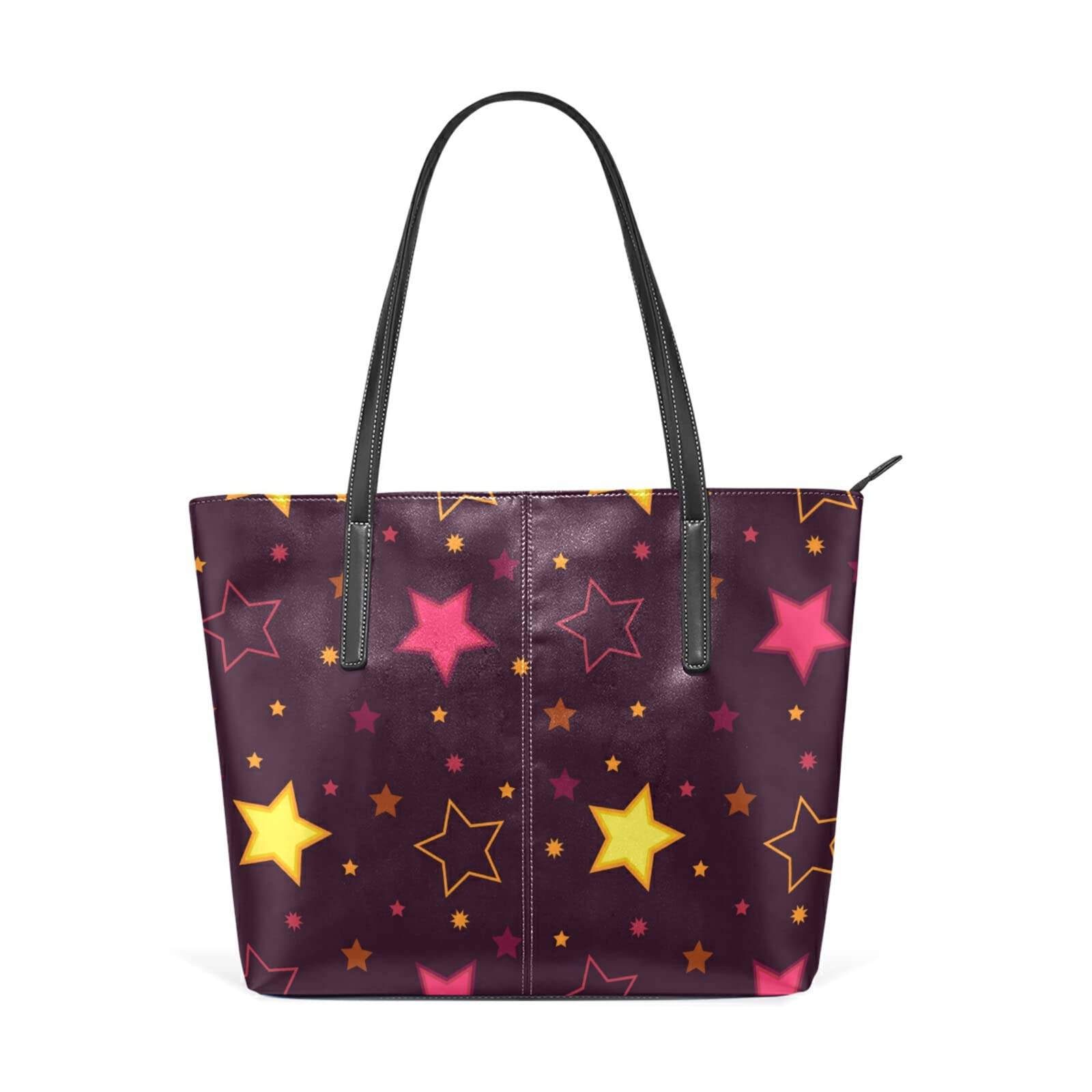 Stars and Dots Women's Leather Crossbody Shoulder Bag - Stylish Tote Satchel Purse for Work, Travel & Everyday Use