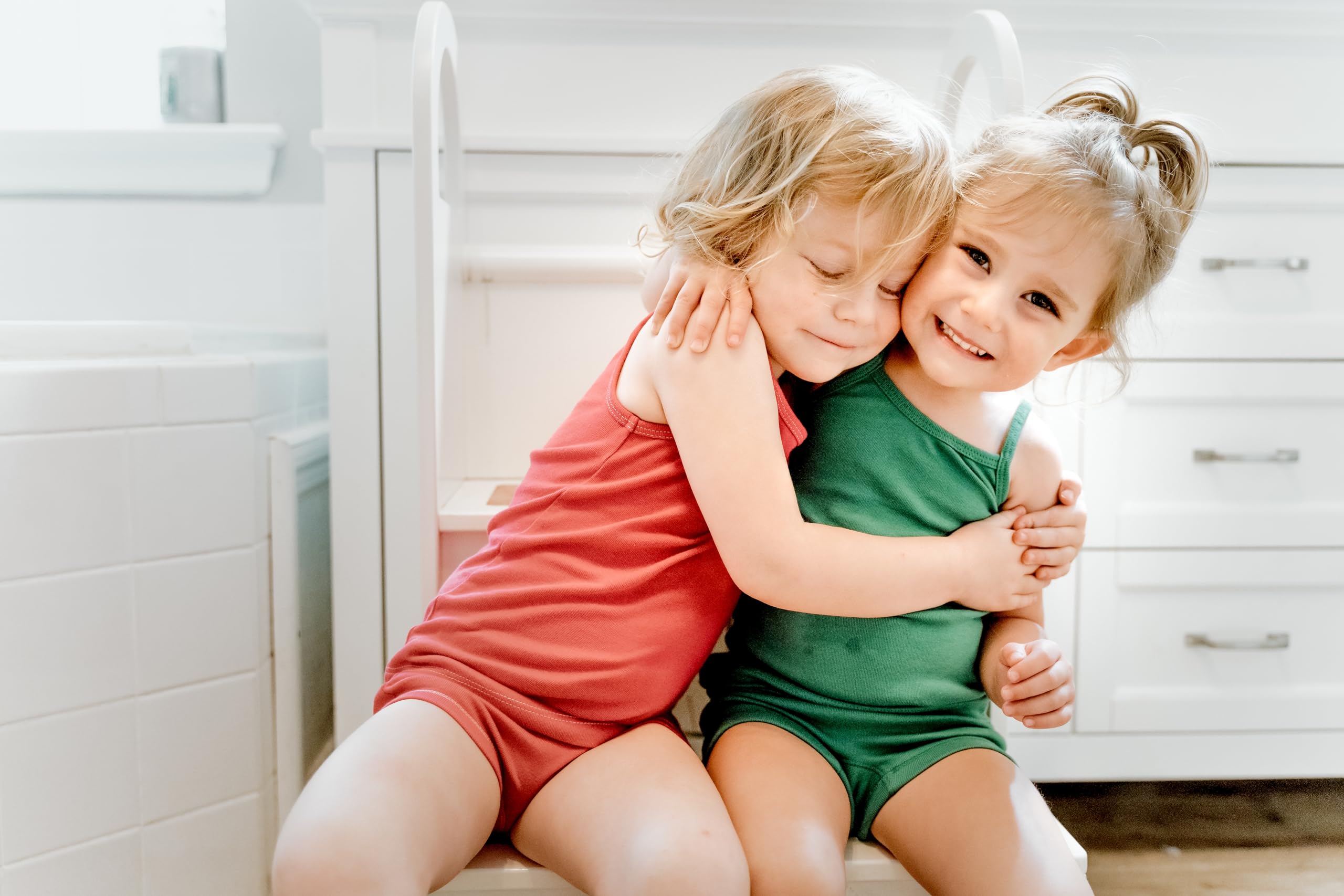 City Threads Girls' 2-Pack Cotton Boyshorts Underwear - Soft Breathable Bloomers for Play, School & Under Dresses - Made in USA - Perfect for Everyday Wear & Active Playtime