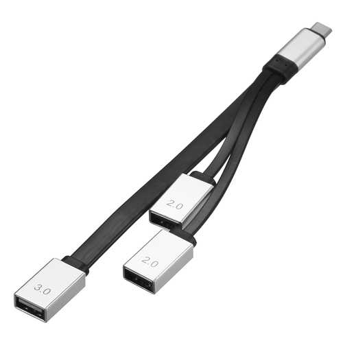 3-in-1 USB C Hub with USB 3.0 & Dual USB 2.0 Ports - OTG Adapter for Laptop, Smartphone, Tablet - Perfect for Work, Travel & Home Office Connectivity