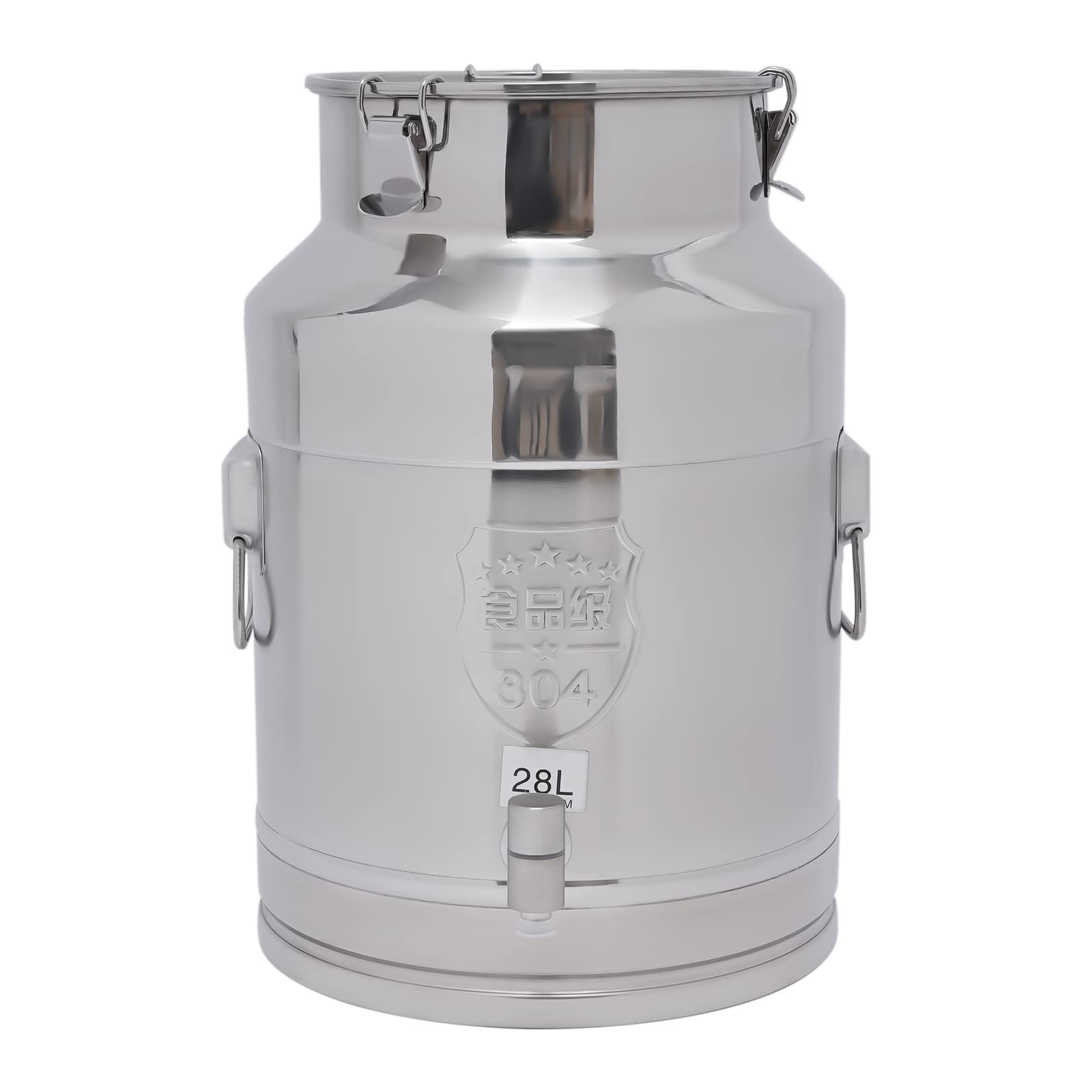 Eapmic 28L (7.4 Gallon) Stainless Steel Milk Can - Food Grade Wine & Milk Storage Bucket with Airtight Lid - Heavy Duty Dairy & Beverage Container for Home Brewing, Farm Use & Commercial Kitchens