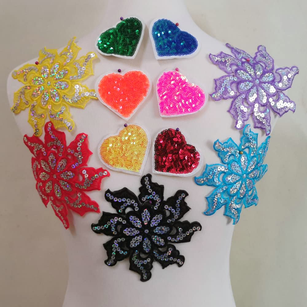 Handmade Colorful Rose Applique Flower Patches - Embroidered Sew-On DIY Clothes & Bags Decoration (11 Vibrant Colors) | Perfect for DIY Fashion, Denim Jackets, Tote Bags & Kids Clothing Customization