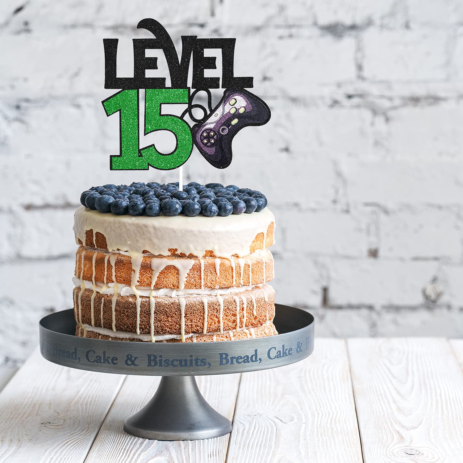 Level 15 Game Birthday Cake Topper - Video Game Themed 15th Birthday Party Supplies for Boys - Level Up Gaming Party Decorations - Perfect for Cake Decorating, Gaming Theme Parties & Teen Birthday Celebrations