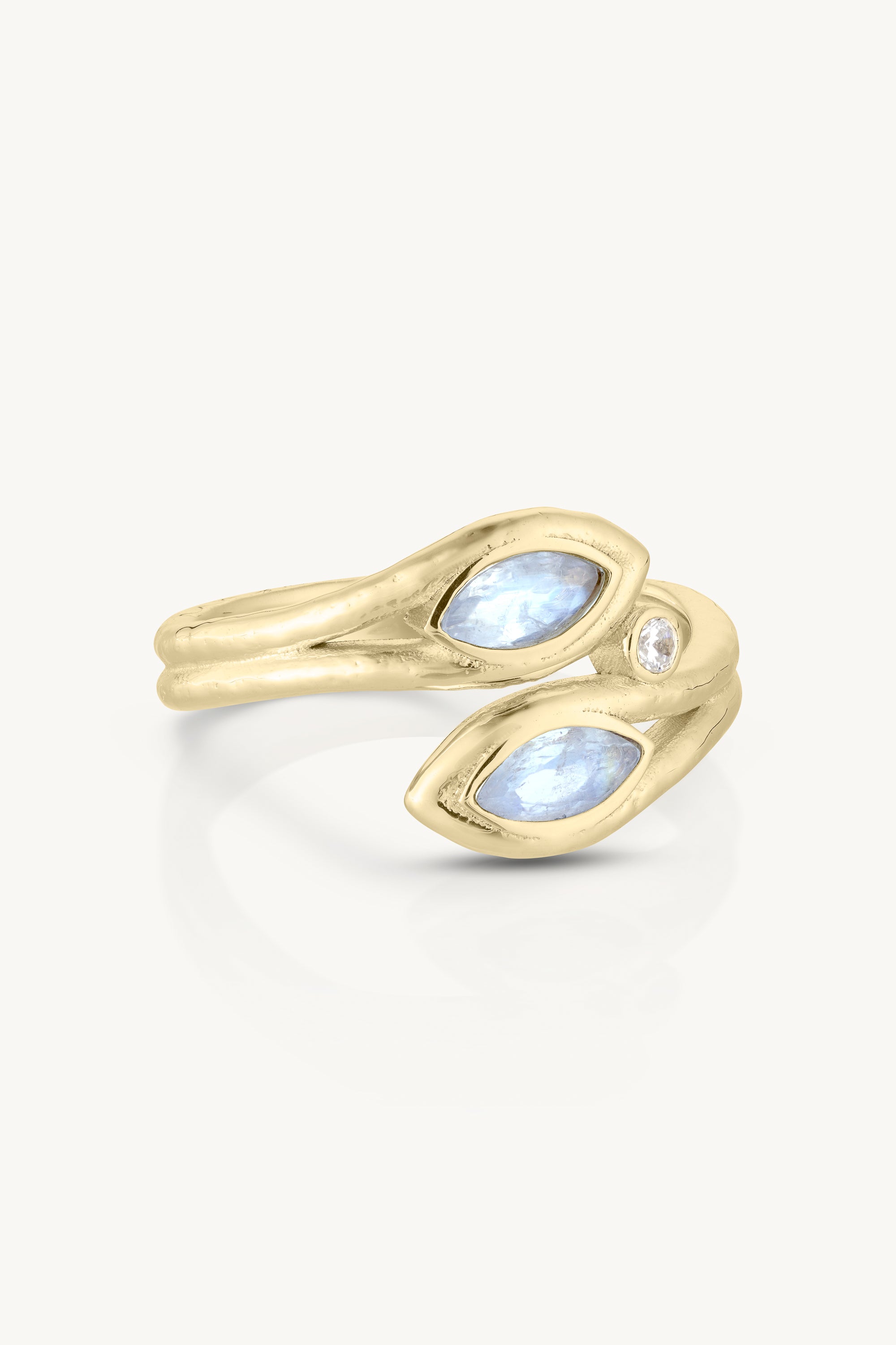 Zephyr Moonstone Gold Ring for Women - Elegant 14K Gold Plated Gemstone Jewelry - Perfect for Wedding, Engagement & Everyday Wear