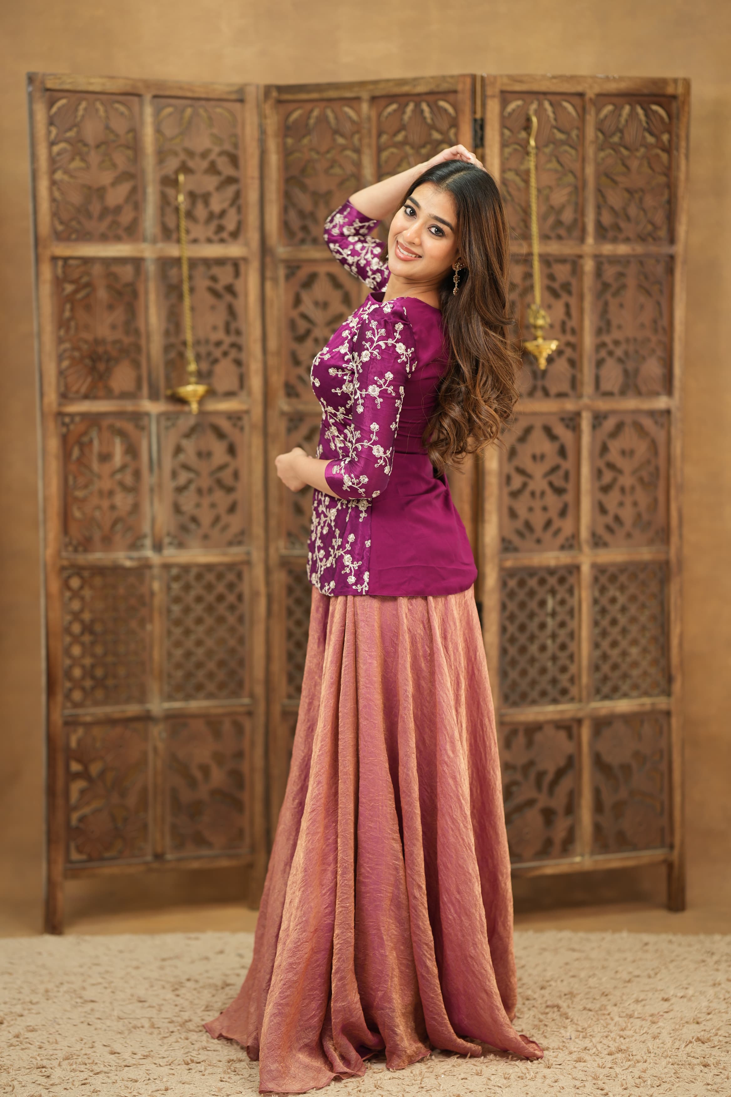 DD741 Rupa Premium Peplum Top with Skirt Set - Women's Elegant Blouse & Skirt Outfit for Party, Wedding & Special Occasions