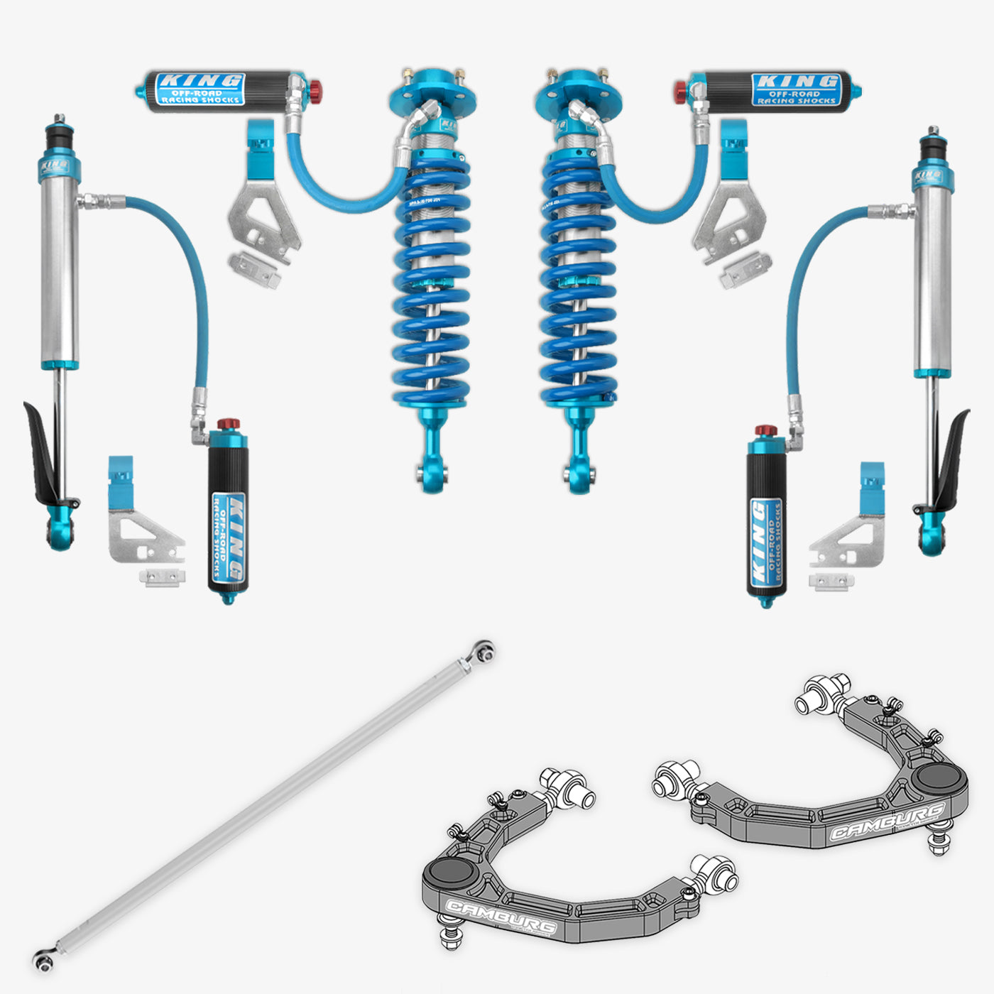 Toyota Tundra King 2.5 RR Coilovers & Rear Shocks with Upper Arms & Trailing Arm Combo Kit for 2022-2025 Models - Off-Road Suspension Upgrade for Enhanced Performance & Durability