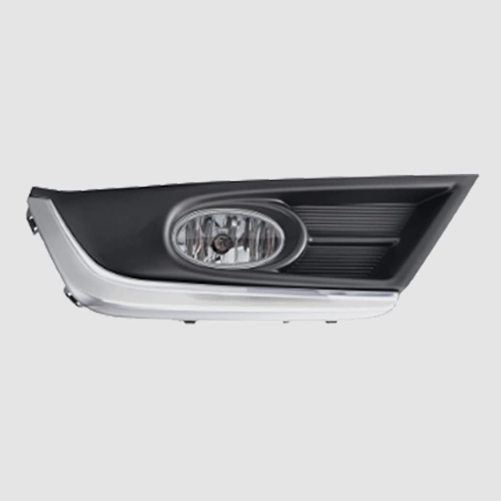 2017-2019 Honda CRV Fog Light Assembly Kit - Chrome Trim Replacement with Wiring Harness, Switch & Bezel (Includes Halogen Bulbs) | Perfect for Off-Road Driving & Night Visibility