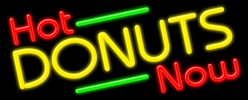 Vintage Donut Shop Glass Neon Sign #11423 – Handmade in USA | Perfect for Cafes, Bakeries & Retro Home Decor