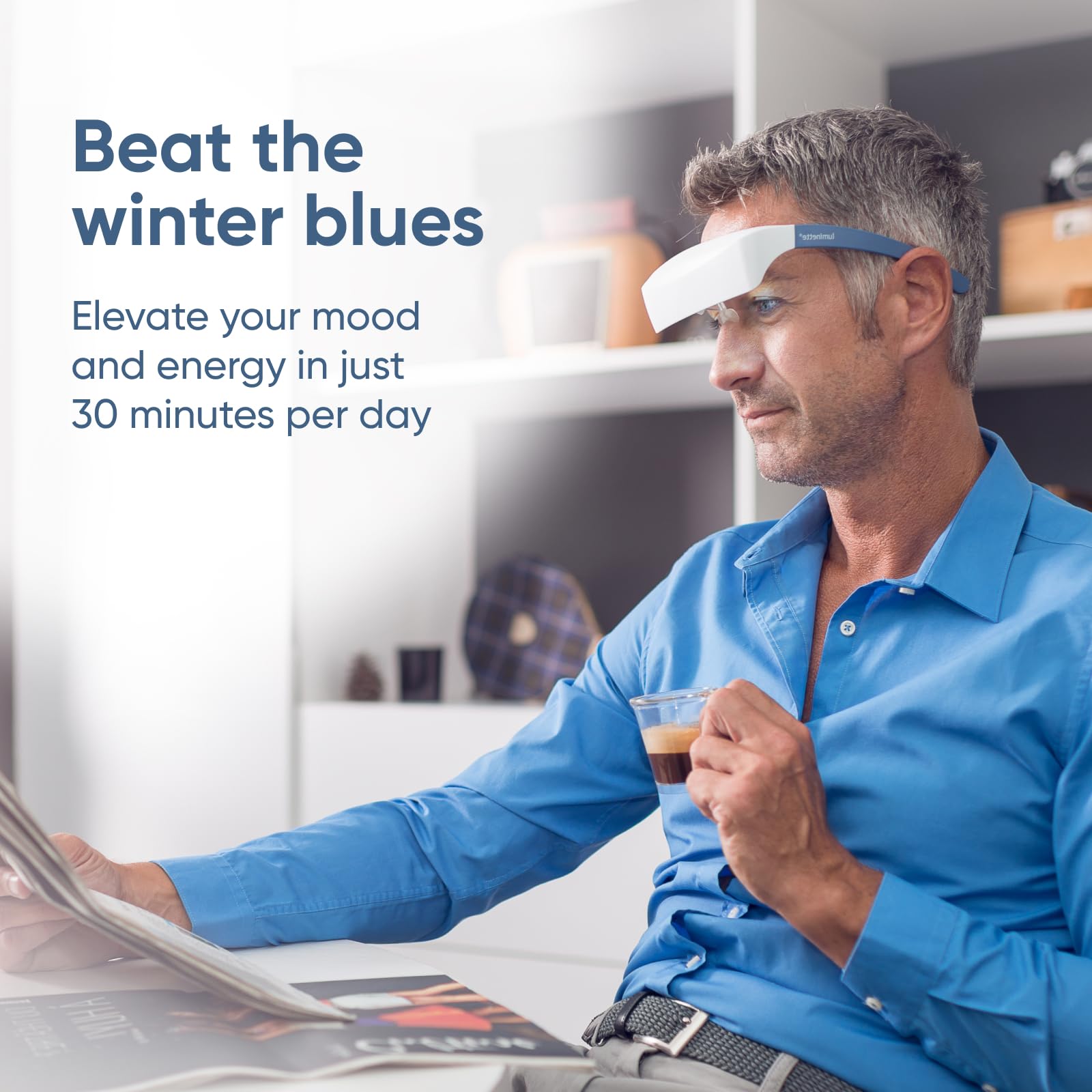 Luminette 2 Light Therapy Glasses (2024 Updated) - Wearable Happy Lamp for Natural Sleep Aid, Seasonal Affective Disorder & Jet Lag Relief - Portable Daylight Therapy Lamp for Home, Office & Travel Use