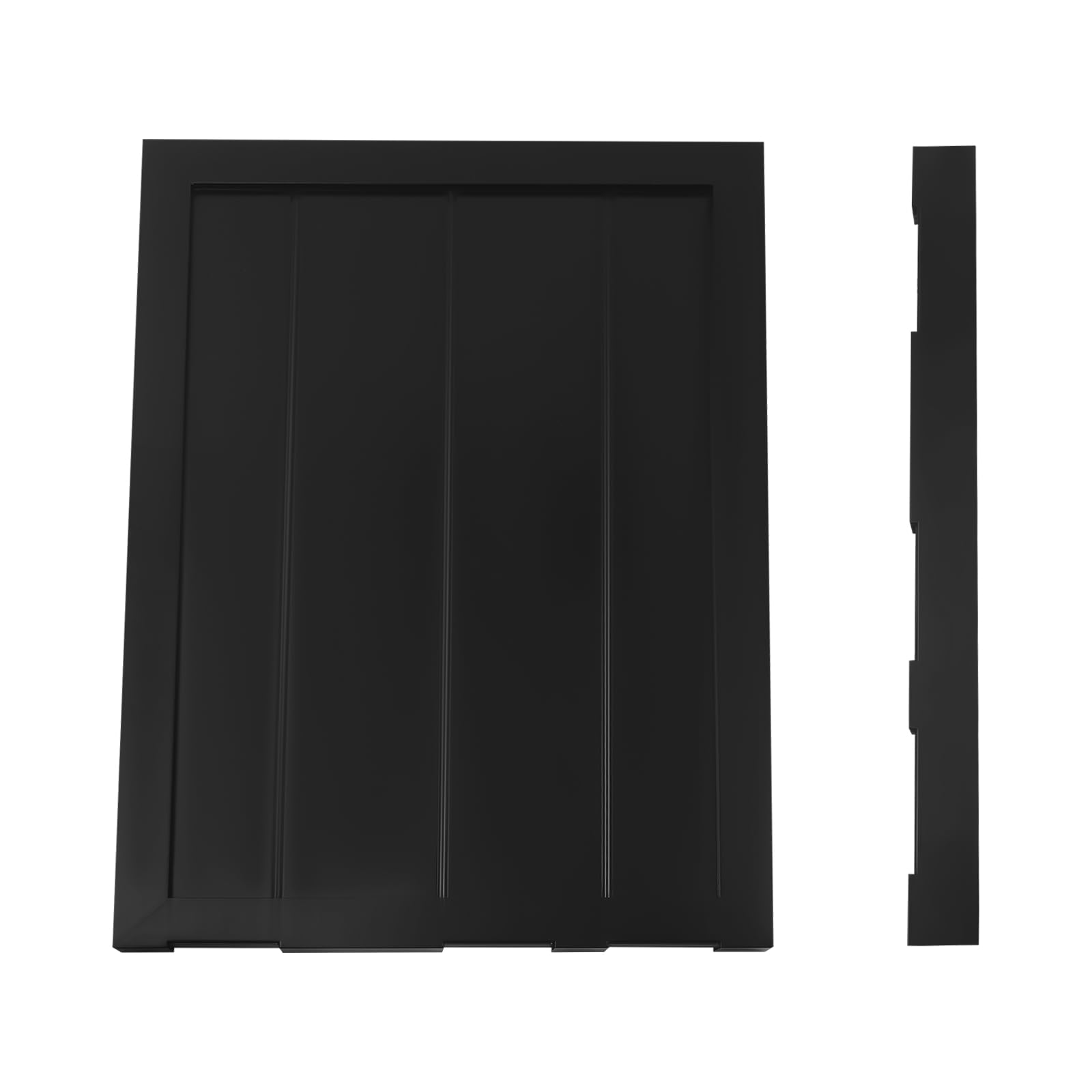 Solid Wood Cafe Swinging Saloon Door with Hinges - 35.4x23.6 Inch Black Painted Kitchen Partition for Restaurant, Bar, Shop Entrance & Home Decor