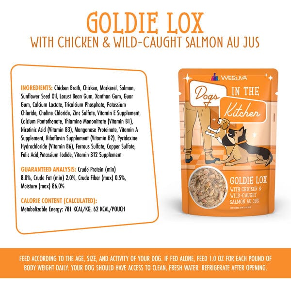 Premium Goldie Lox Pouch Dog Food - Grain-Free, All-Natural Wet Food for Small & Medium Dogs - Perfect for Travel, Hiking & Daily Meals