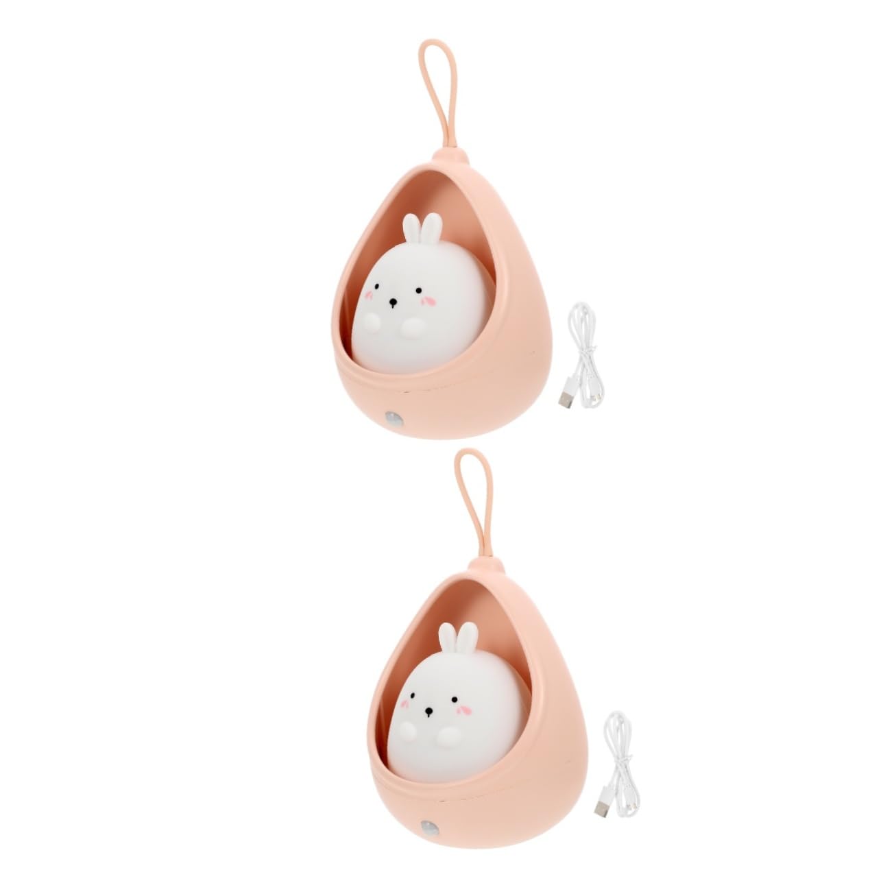 Homoyoyo 2-Pack Cute Rabbit Night Light - LED Cartoon Nightstand Lamp for Bedroom, Nursery, Kids Room - Soft Glow for Nighttime Reading & Safe Navigation