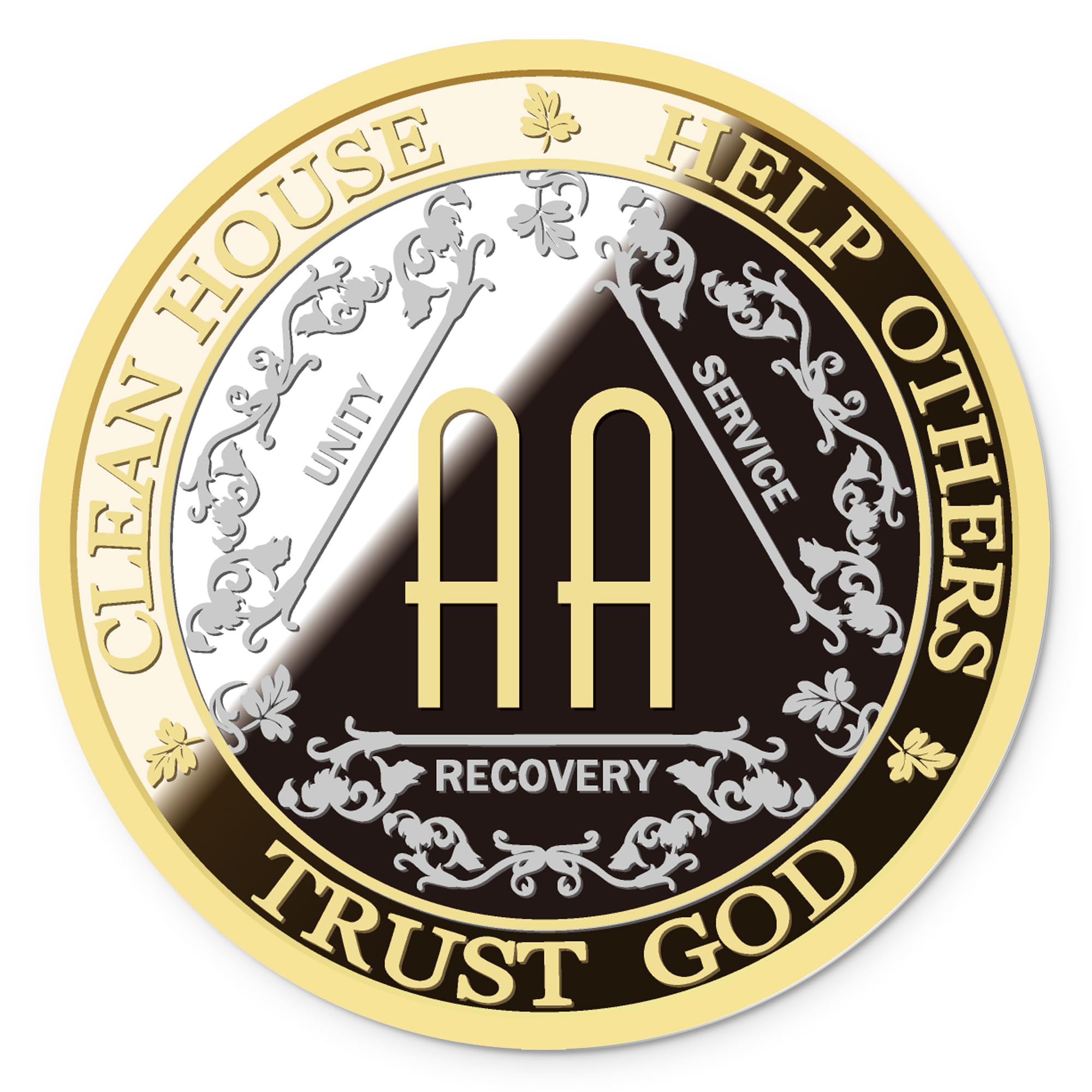 AA Sobriety Coin – Premium AA Anniversary Medallions & Recovery Chips – Ideal Sober Gift for AA Milestones & 12-Step Programs (No Year) – Celebrate Sobriety, Meetings & Clean Living Achievements