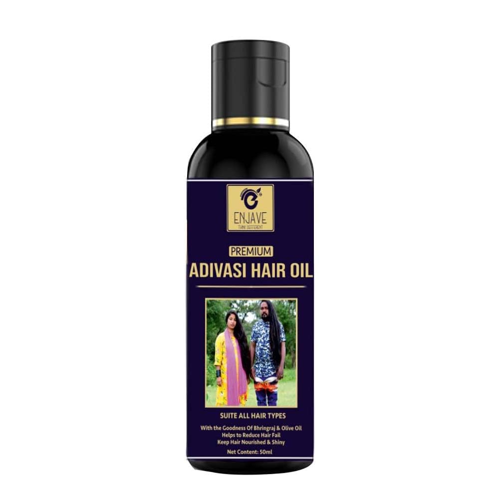 Enjave Maha Adivasi Pure Ayurvedic Hair Growth Oil with Onion Extract - 50ml | Natural Hair Care for Dry, Damaged Hair | Promotes Thickness & Shine | Pack of 1 | Perfect for Daily Scalp Massage & Night Hair Treatment