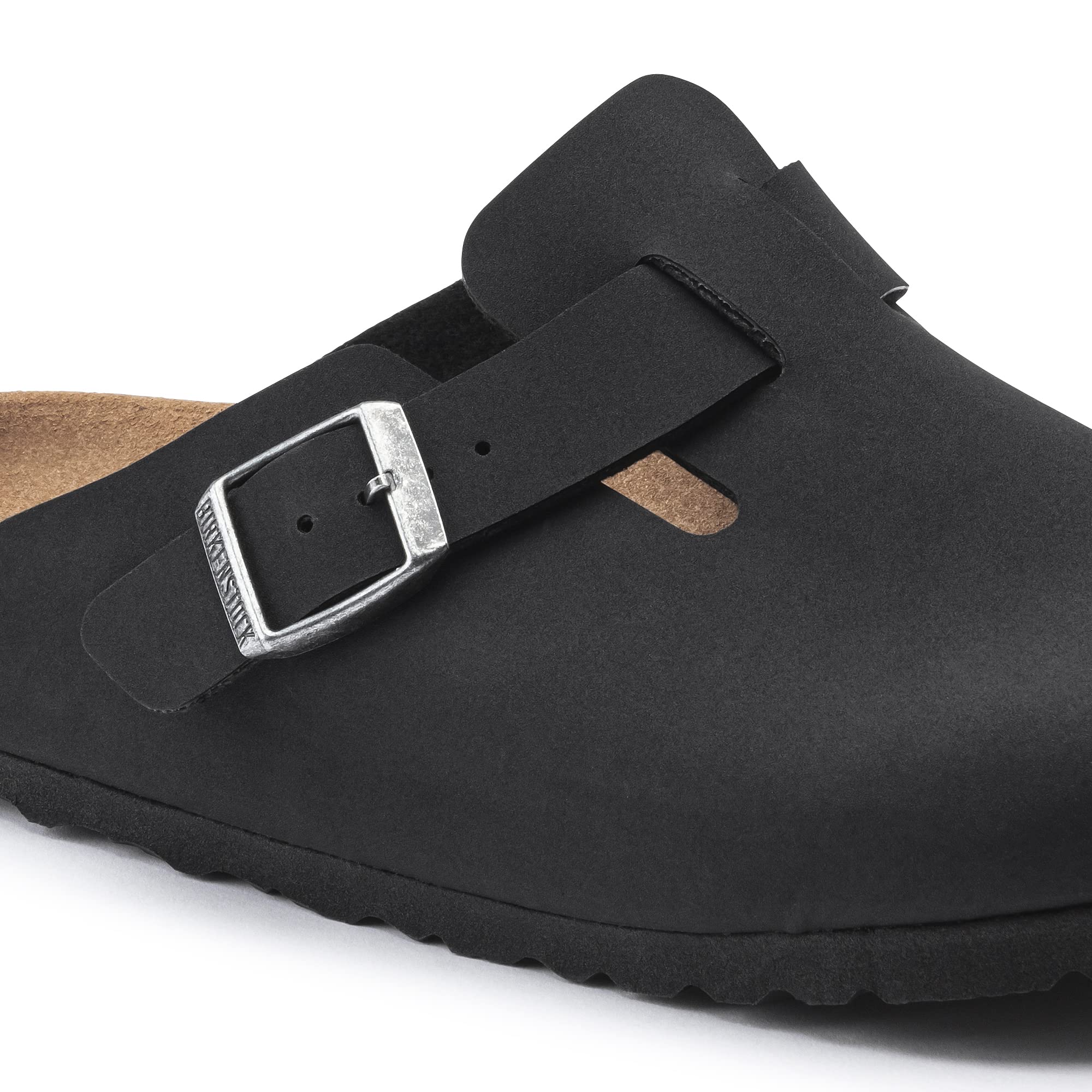 Birkenstock Boston Vegan Big Buckle Clogs for Women - Black (EU 36) | Comfortable Slip-On Shoes for Home, Office & Casual Wear