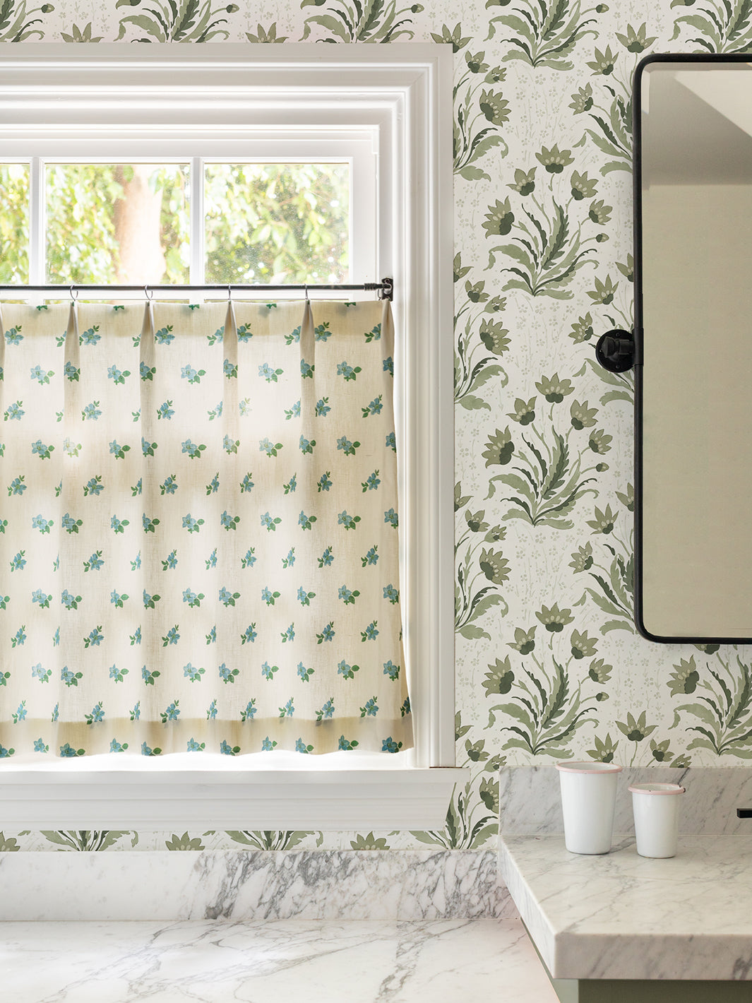 Nathan Turner Moss Hillhouse Floral Tonal Wallpaper - Premium Peel & Stick Wallpaper for Bedroom, Living Room & Home Decor