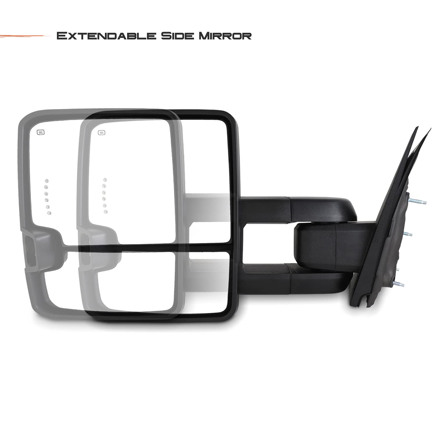 AKKON Power Folding Heated Towing Mirrors with Turn Signal & Lamp for 2014-2018 Chevy Silverado GMC Sierra - Chrome - Perfect for Enhanced Visibility & Safety While Towing Trailers or Large Loads