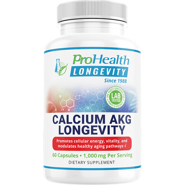 Calcium AKG Longevity Supplement 1,000mg - Anti-Aging & Cellular Health Support for Adults - Supports Heart, Bone & Muscle Function - Ideal for Daily Wellness Routine