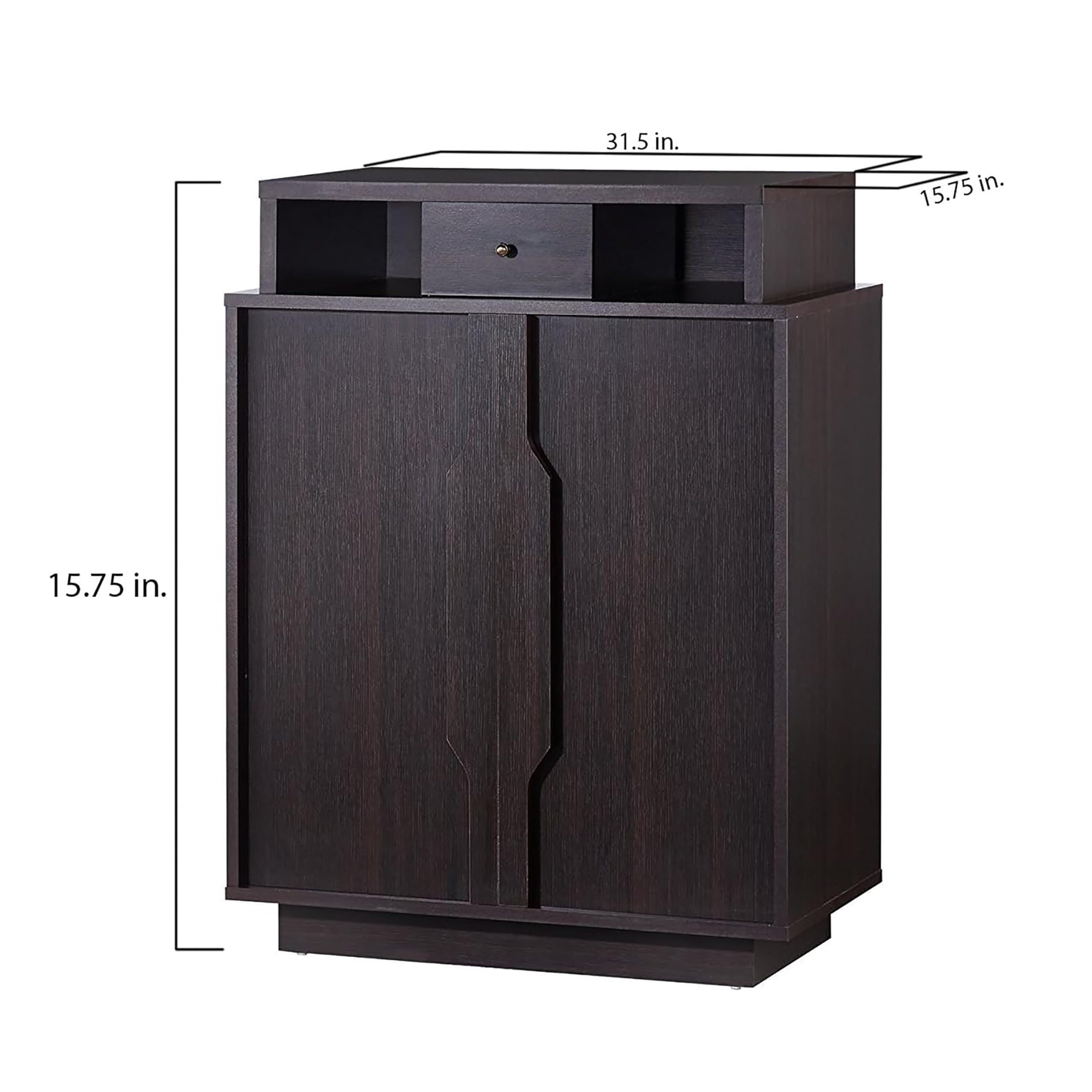 ioHOMES Marnie Modern Shoe Storage Cabinet with 5 Extra Shelves - Espresso Finish Entryway Organizer for Shoes, Boots & Accessories | Perfect for Closet, Bedroom & Mudroom Organization