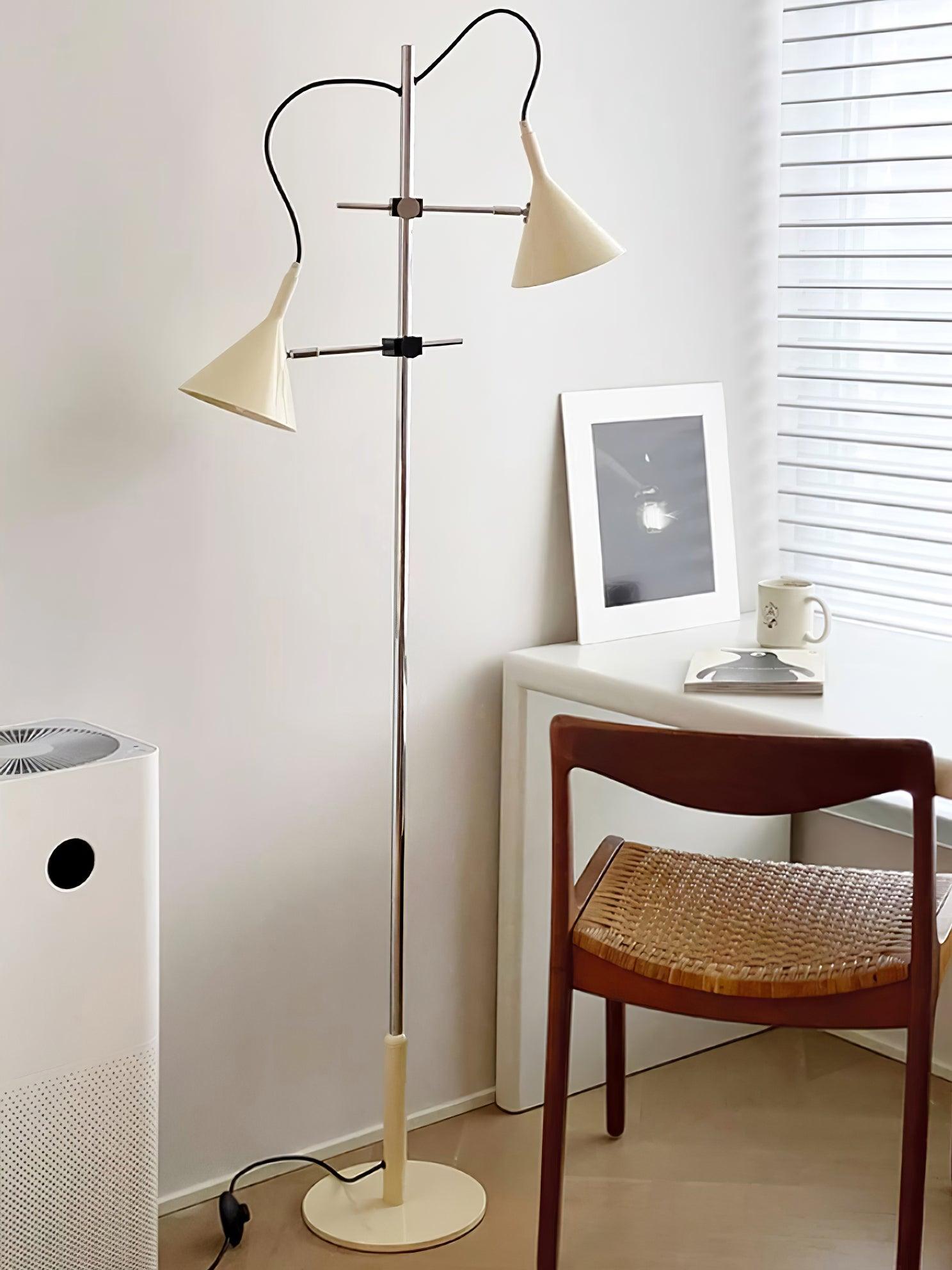 Modern Brass Floor Lamp - Adjustable Height Standing Light for Living Room, Bedroom & Office - Elegant Home Decor Lighting Fixture