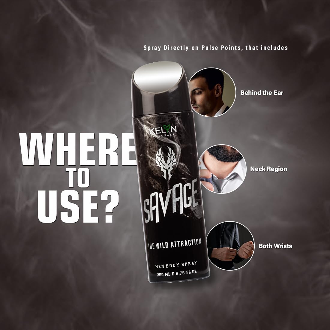 KELYN Men's Deodorant & Body Spray Gift Set - Long Lasting Fragrance, Pack of 2 | Fresh Scent for Daily Use, Gym & Outdoor Activities