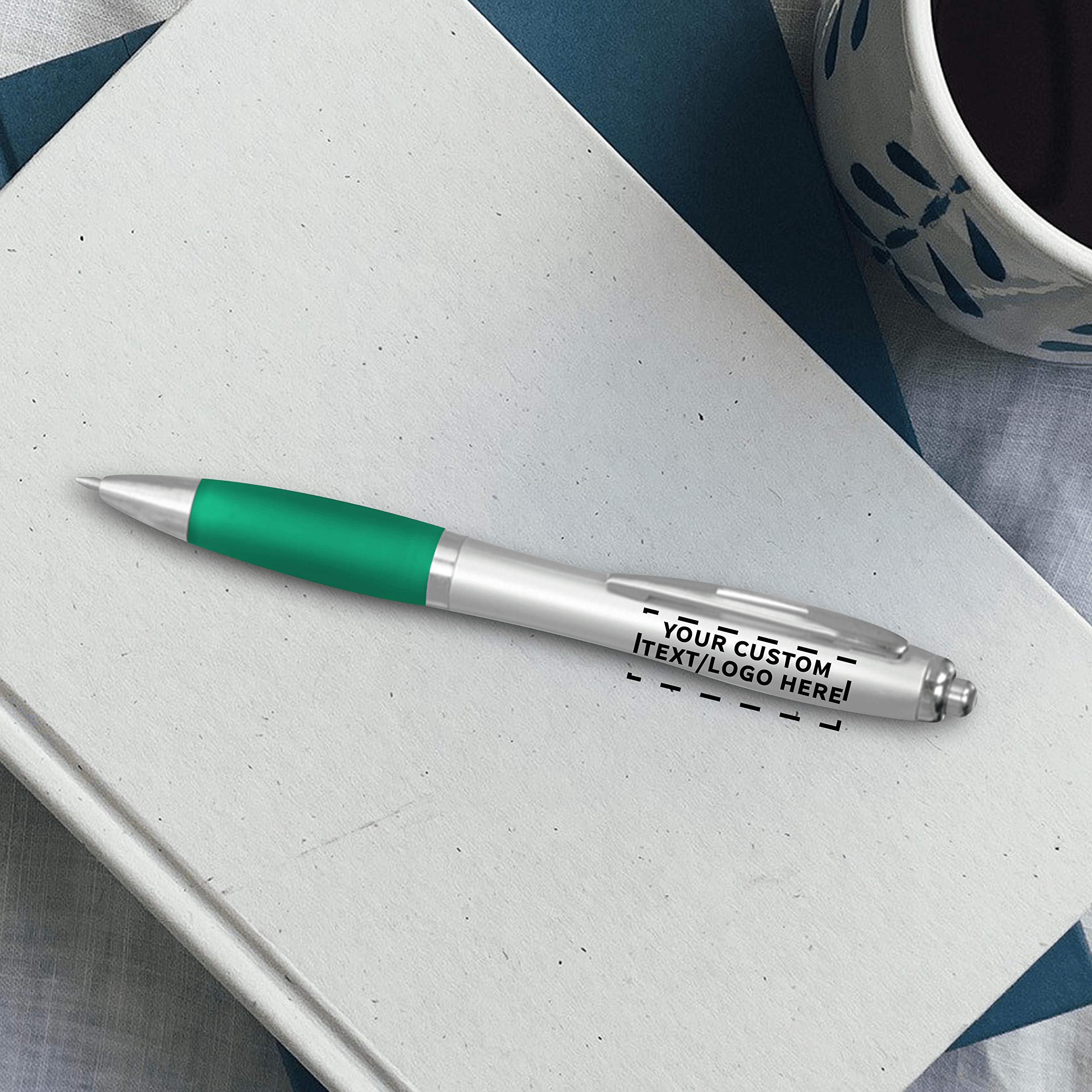 Custom Colored Grip Gel Pens - 100-Piece Bulk Pack with Personalized Options | Premium Writing Tools for Office, School & Business | Perfect for Tradeshows, Events & Gift Giving - Green